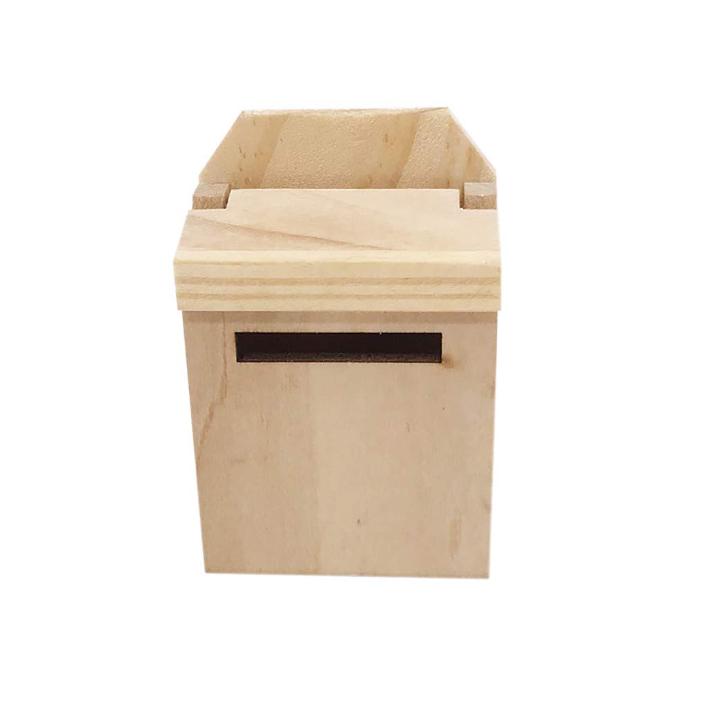 1/12 Scale Miniature Wooden Dollhouse Mailbox - DIY Decorative Postbox for Dollhouse Accessories | Perfect for Dollhouse Gardens, Porches & Outdoor Scenes