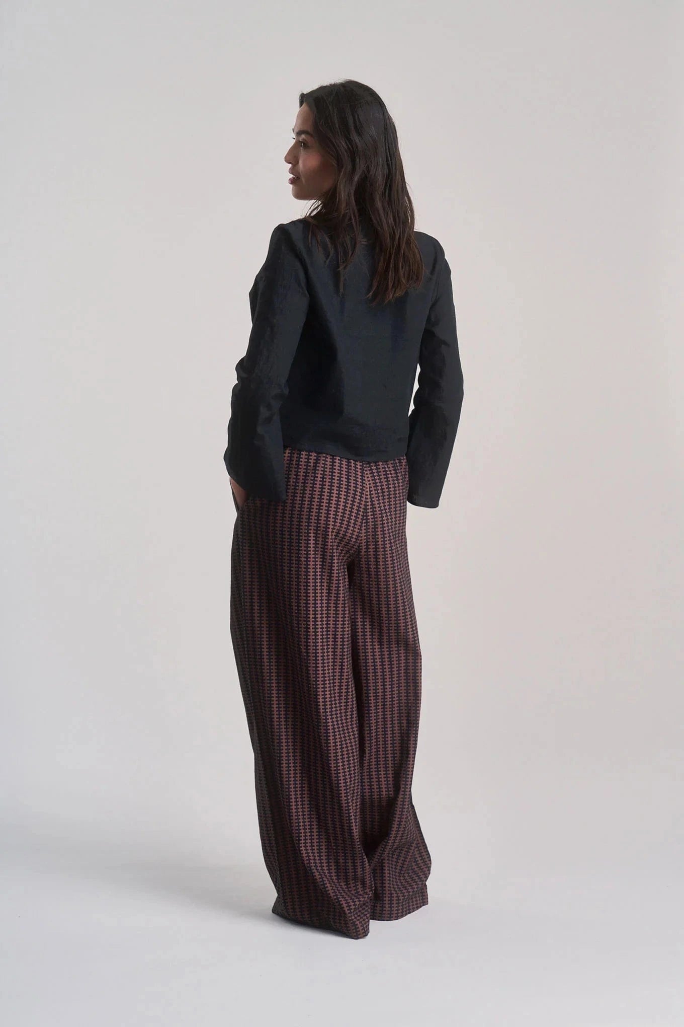 Women's Organic Cotton Beach Trousers with Brown Stripe Print - Comfortable Casual Pants for Summer Vacations, Travel & Outdoor Activities