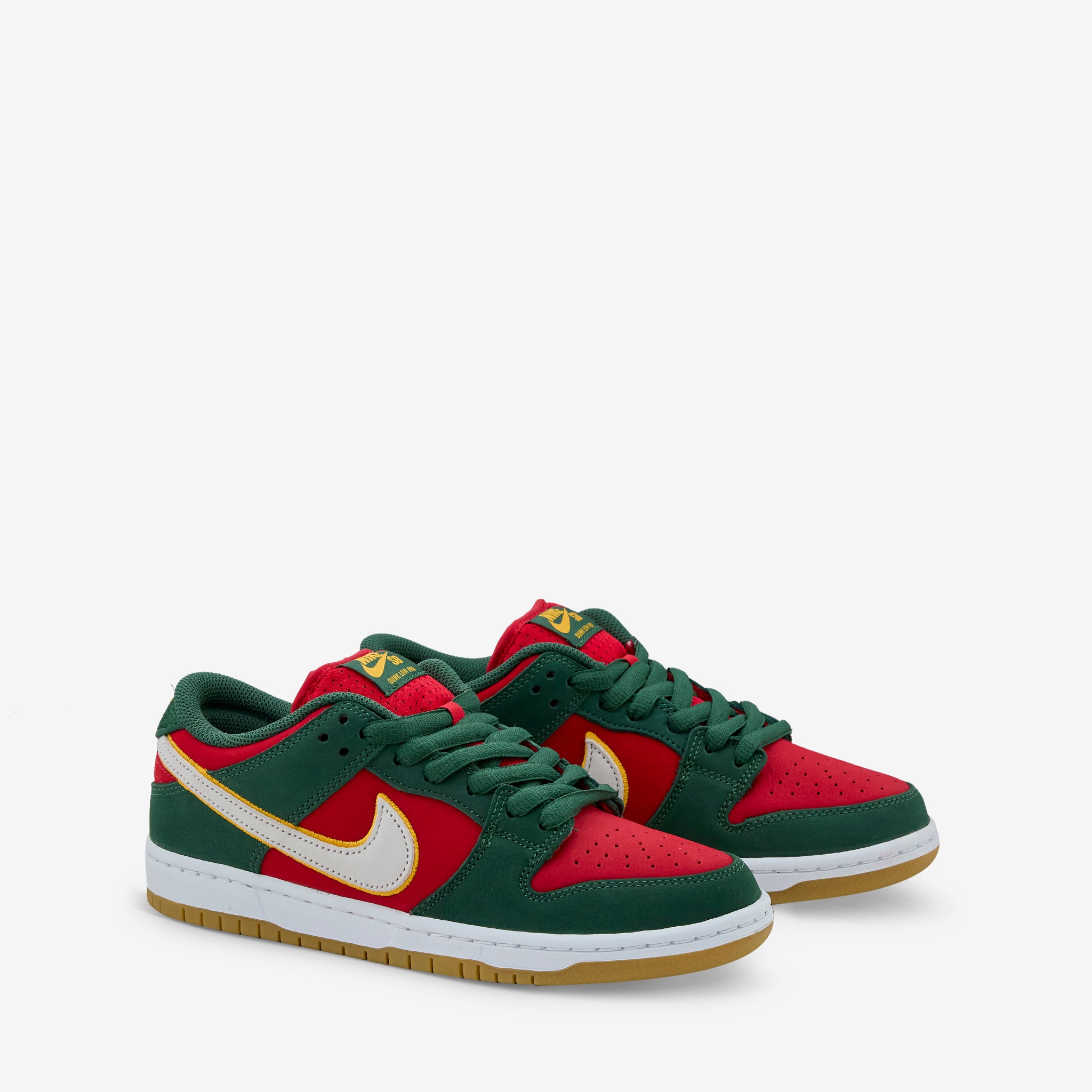 Nike Dunk Low Pro Premium Sneakers - White/University Gold/Fire Red Colorway | Retro Basketball Shoes for Men & Women | Perfect for Casual Wear, Street Style & Sneaker Collectors