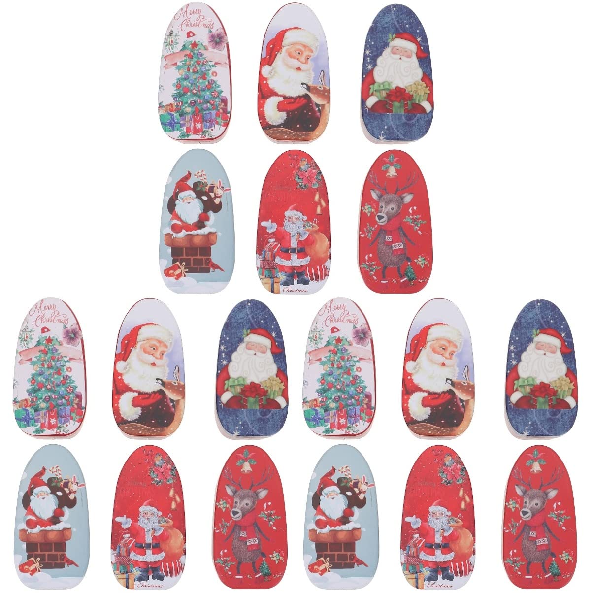 18pcs Tin Christmas Candy Boxes - Hanging Tree Decor Gifts