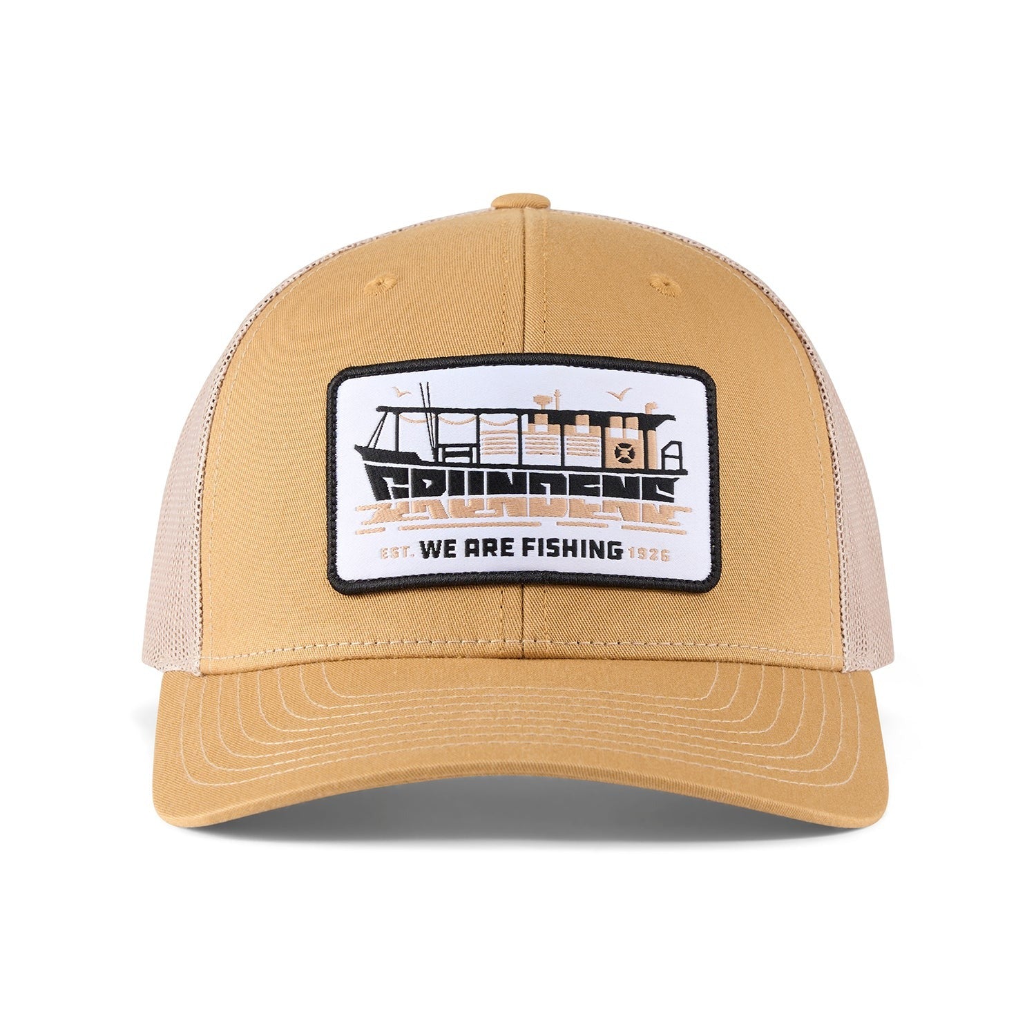 Grundens Oyster Lugger Trucker Hat - Waterproof Fishing Hat for Men & Women - Durable Outdoor Cap for Boating, Hiking, and Work - Adjustable Mesh Back for Comfort
