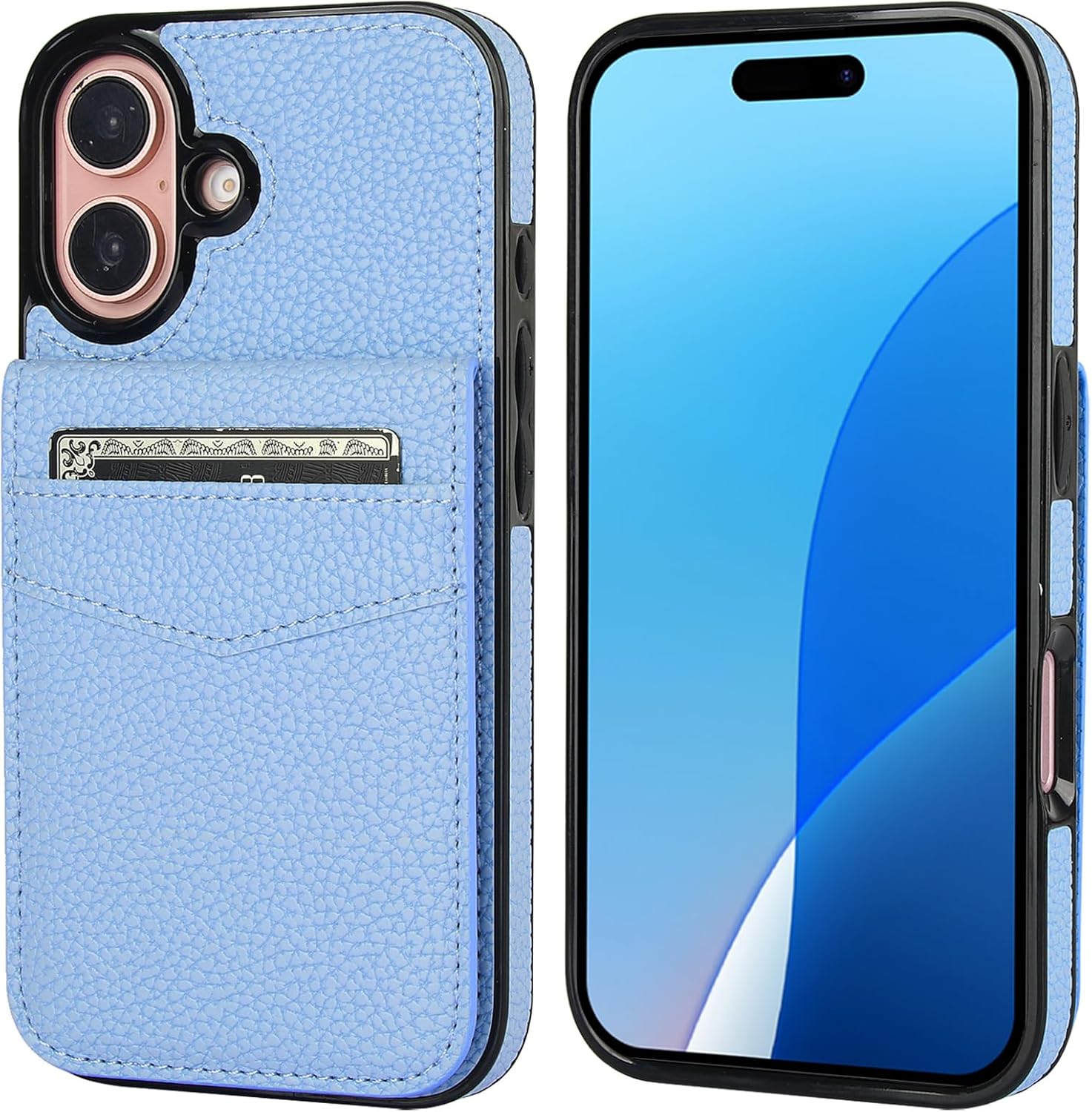 Premium Shockproof iPhone 16 Wallet Case with Credit Card Holder - Heavy Duty Dual Layer Protective Cover for 6.1