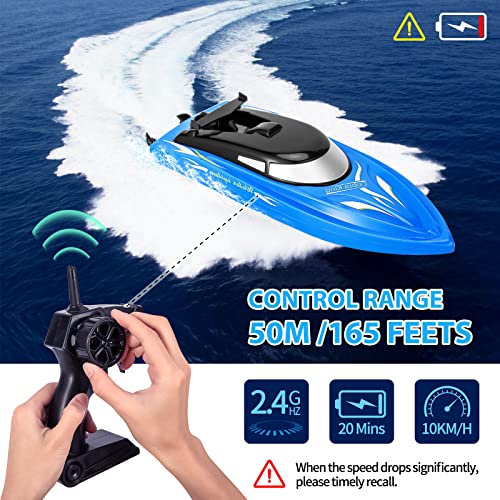 GARVEE 3 Pack Remote Control Boats for Kids & Adults - 2.4GHz Fast RC Boats for Pools, Lakes & Outdoor Water Play - Includes 6 Rechargeable Batteries - Perfect Gift for Boys Ages 4-12 Years Old - Fun for Family Beach Days, Pool Parties & Summer Outdoor Activities