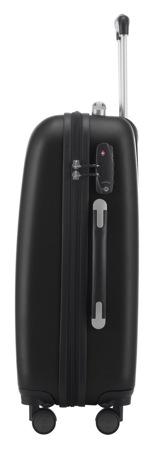 Premium 55cm Black Hand Luggage Carry-On Suitcase - Lightweight & Durable for Business Travel, Weekend Getaways & Airplane Cabin Use