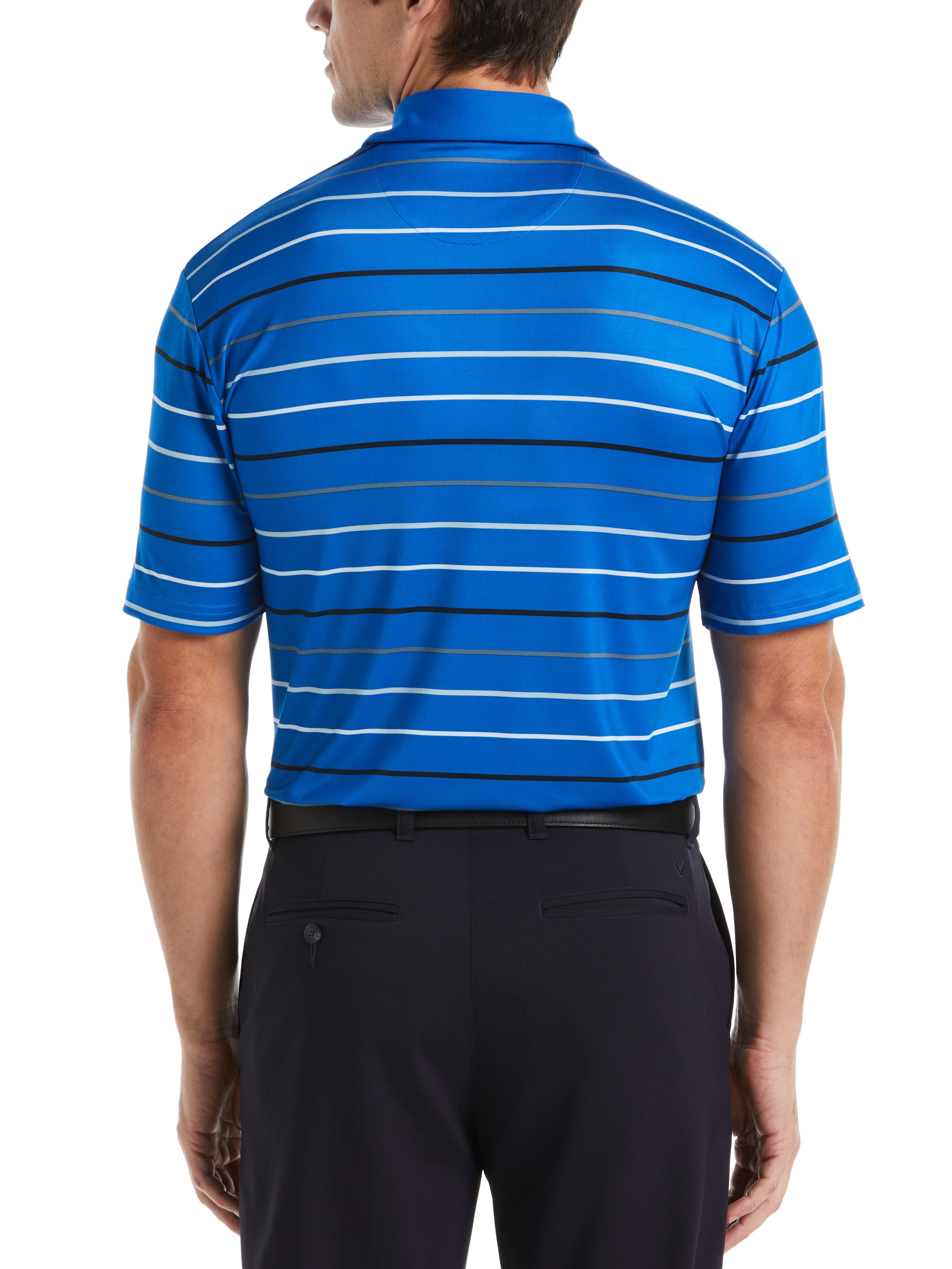 Men's Roadmap Stripe Golf Polo Shirt - Breathable Performance Golf Shirt for Men - Perfect for Golf, Casual Wear & Outdoor Activities