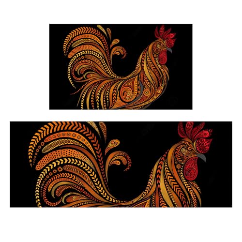 Art Rooster Kitchen Rug