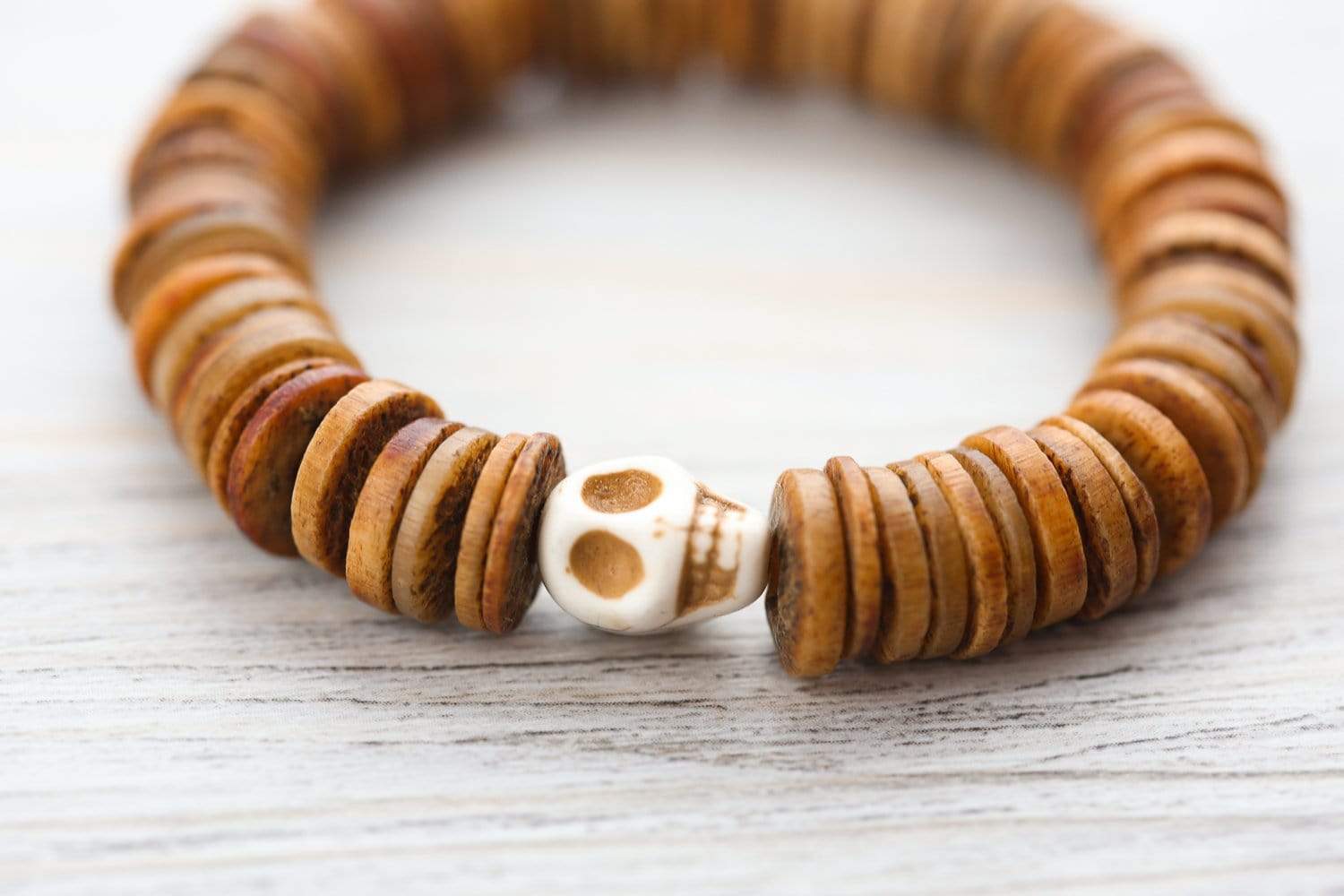 Be Here Now Wrist Mala - Buddhist Prayer Beads for Meditation, Mindfulness & Yoga - Handmade Wooden Bracelet for Stress Relief & Spiritual Practice