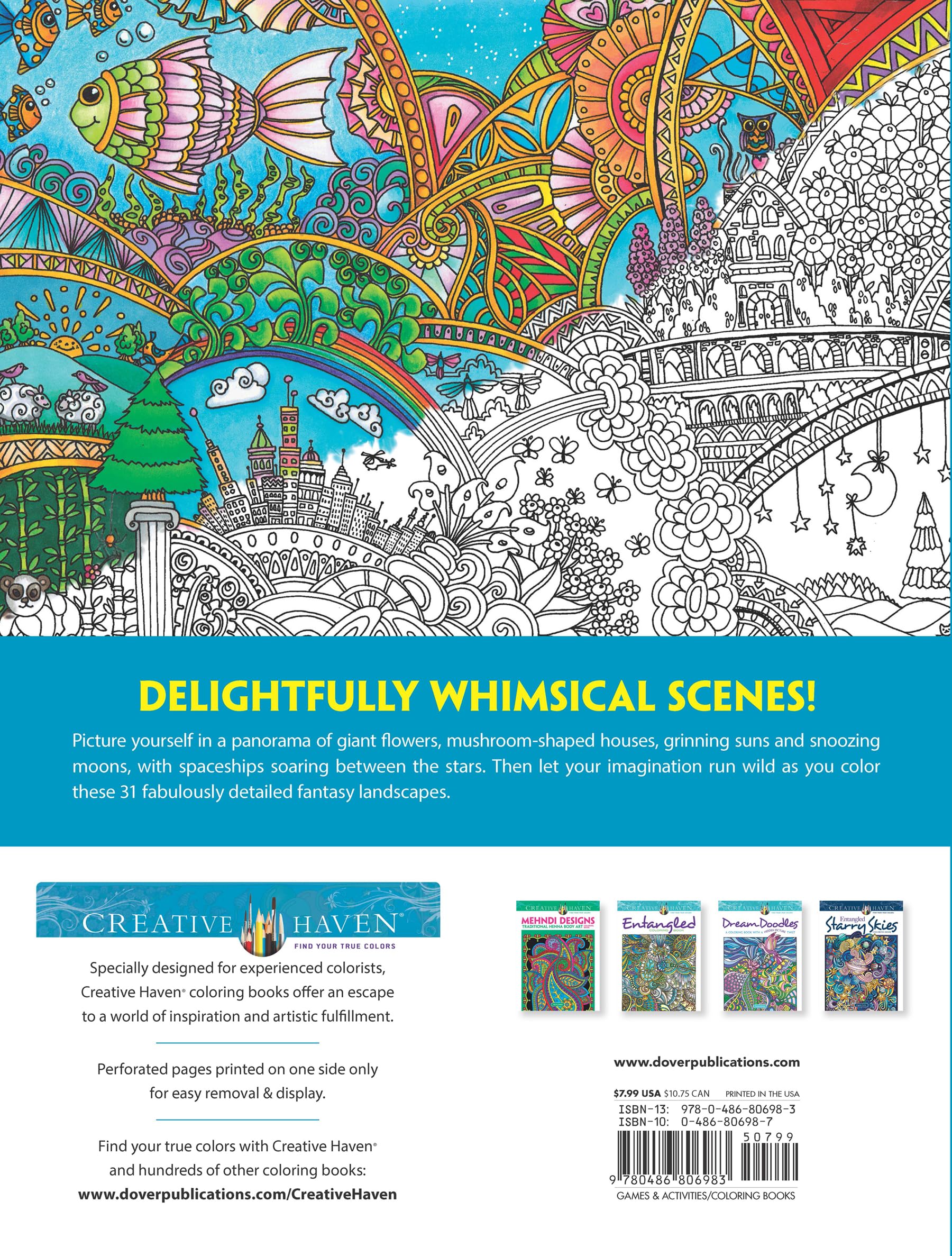 Creative Haven Insanely Intricate Entangled Landscapes Coloring Book for Adults - Stress Relief Art Therapy & Mindful Relaxation | Perfect for Home, Office & Travel