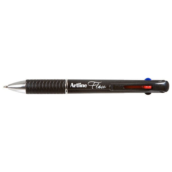 Artline Flow 4-Color Retractable Ballpoint Pens - 12 Pack for School, Office & Note Taking - Smooth Writing Multicolor Pens for Students & Professionals