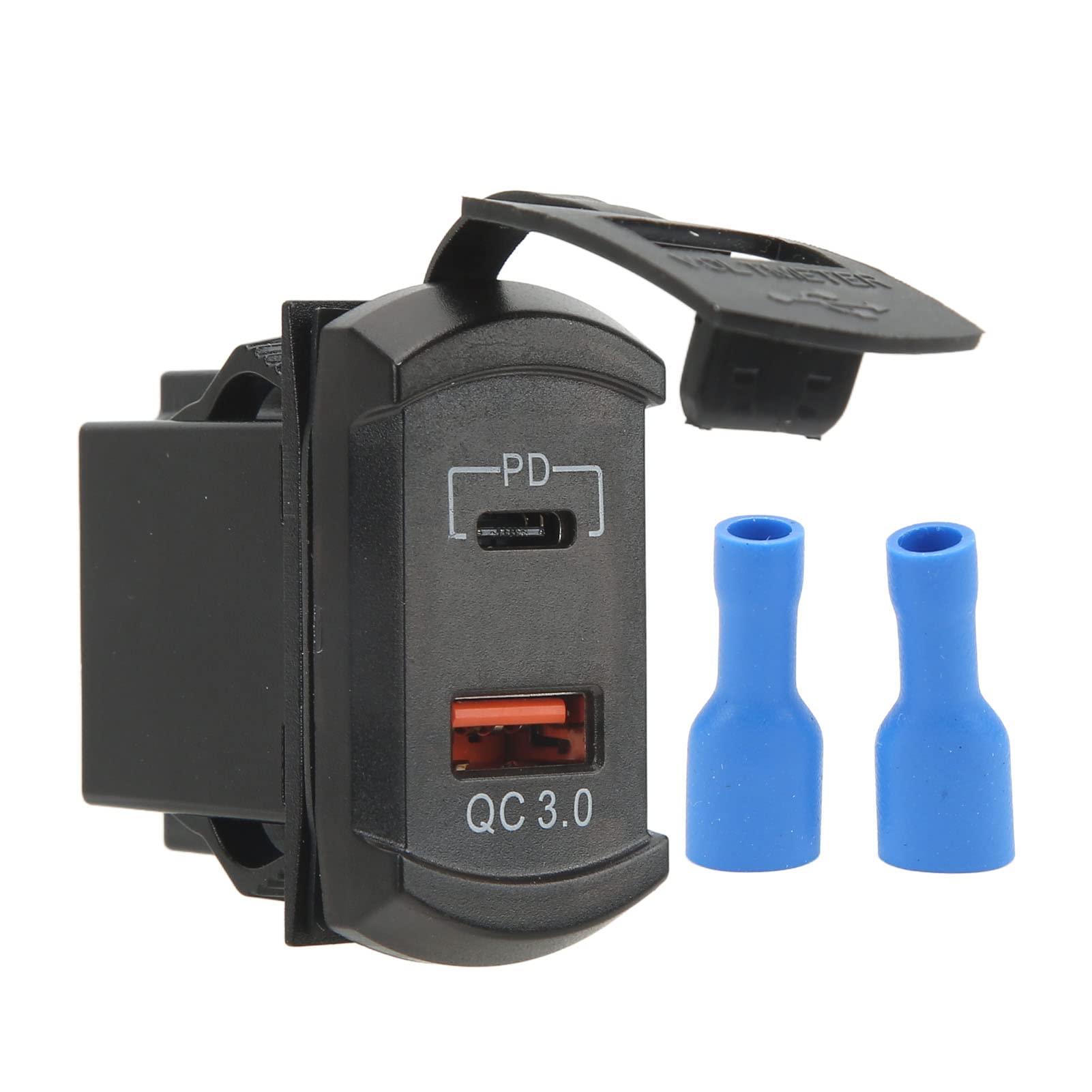 Bediffer USB Car Charger - Universal Fast Charging with Blue Backlight & Voltage Display, Waterproof, Flame Retardant, Dustproof for Cars, Motorcycles, RVs | Perfect for Road Trips, Camping & Auto Repair