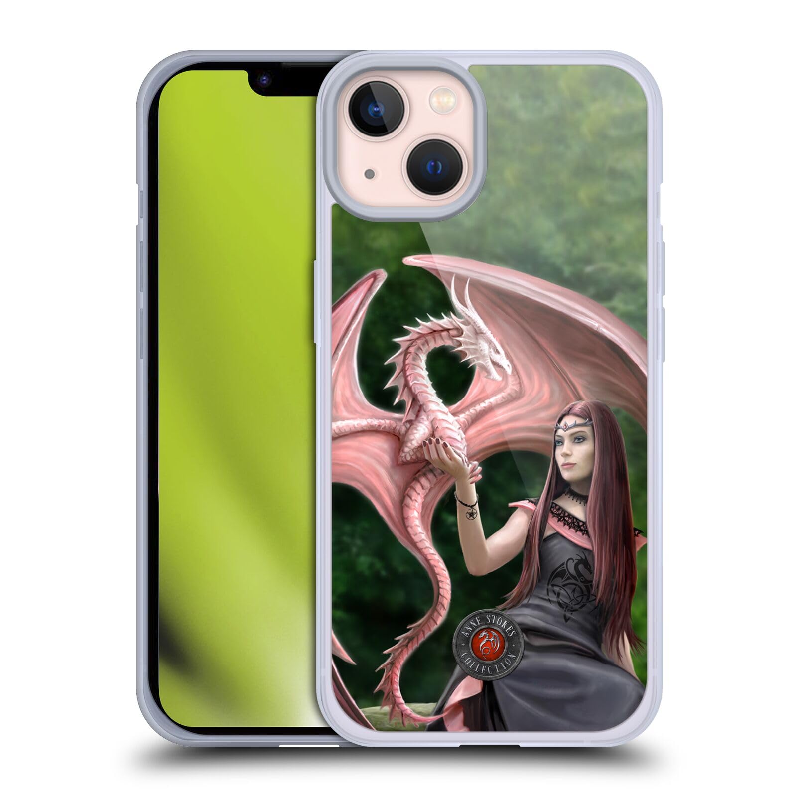 Officially Licensed Anne Stokes Elegant Dragon Friendship Soft Gel Case for Apple iPhone 13 - Stylish Protective Phone Cover for Everyday Use, Work & Travel