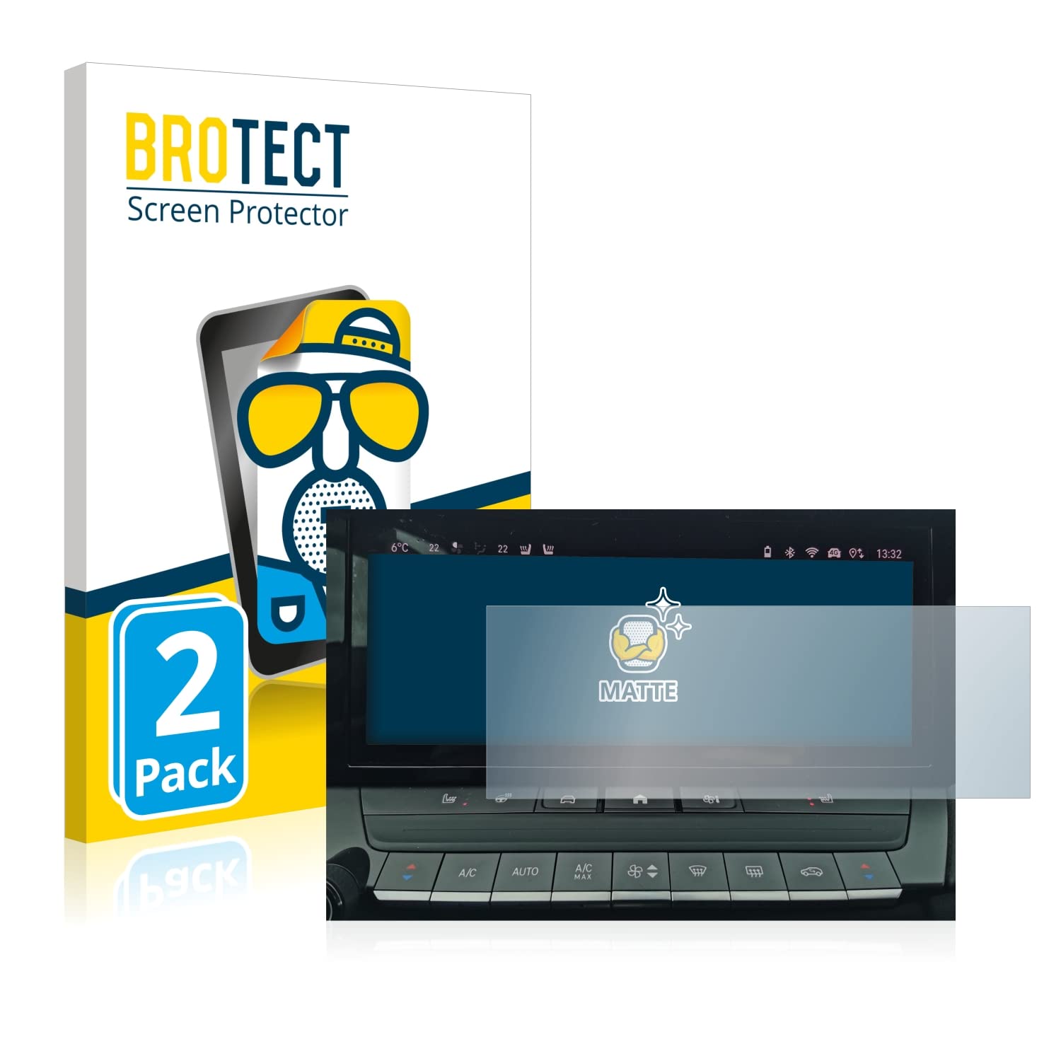 Brotect Anti-Glare Matte Screen Protector for Opel Astra L 2022 Navigation System (2 Pack) - Scratch Resistant, HD Clarity, Perfect for Daytime Driving & Outdoor Use