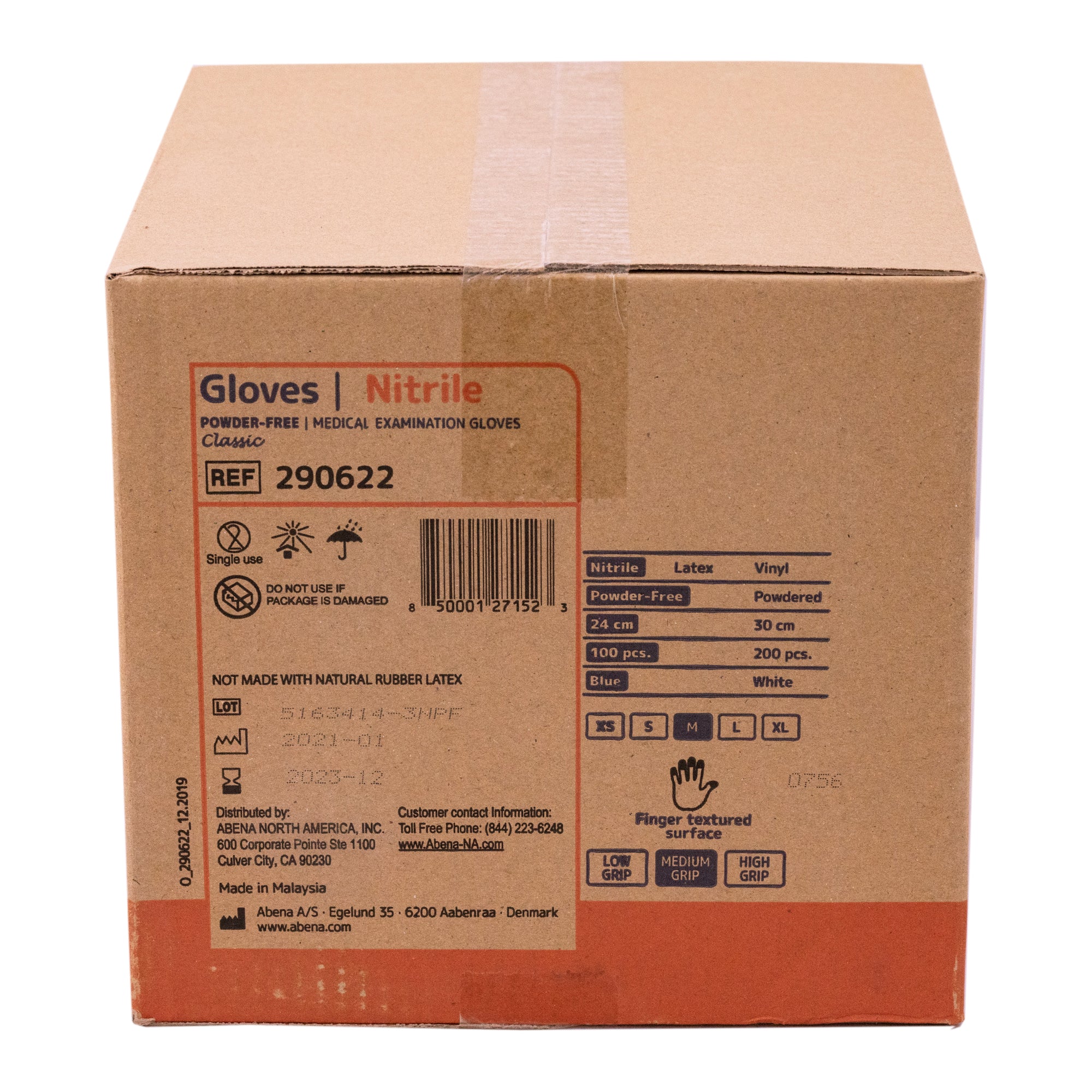 Premium Abena Nitrile Gloves - Disposable, Powder-Free, Latex-Free, 100 Pcs/Box - Ideal for Medical, Dental, Food Service & Home Cleaning