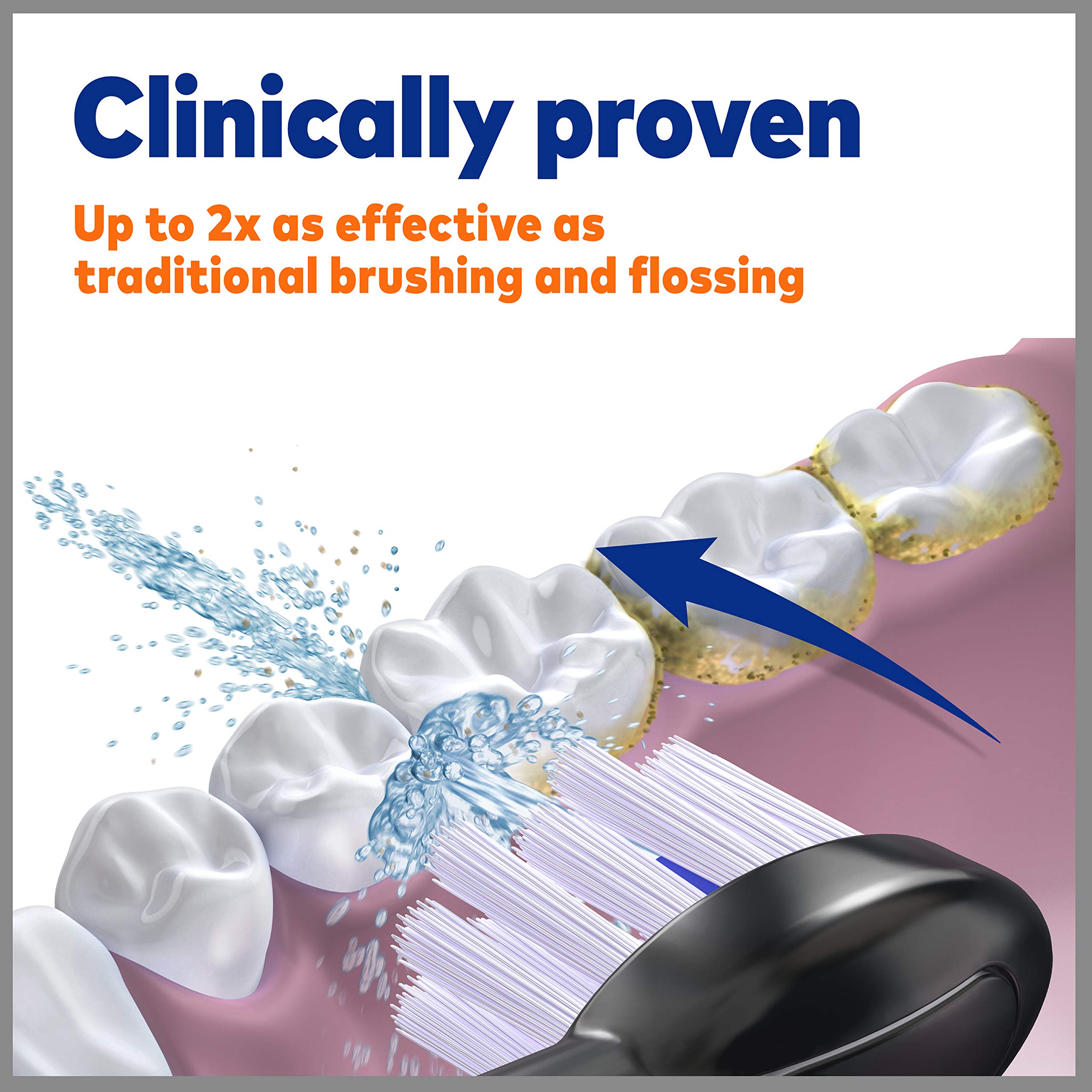 Genuine Waterpik Compact Replacement Brush Heads with Covers for Sonic-Fusion Flossing Toothbrush SFRB-2EB - 2 Pack Black | Compatible with Water Flossers & Electric Toothbrushes | Perfect for Travel & Daily Oral Care