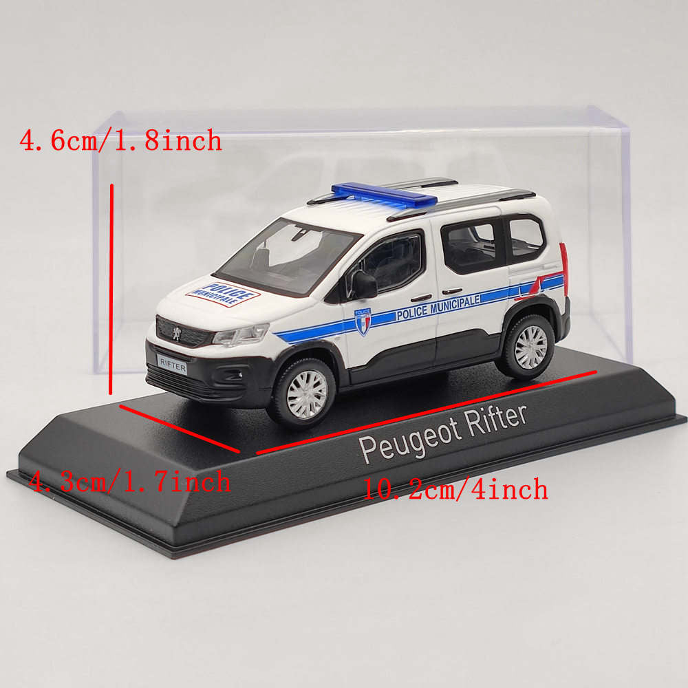 1/43 Scale Norev Peugeot Rifter 2019 Police Municipale Diecast Model Car - Highly Detailed Collectible Toy Gift for Car Enthusiasts | Perfect for Display, Collection, and Role Play Scenes