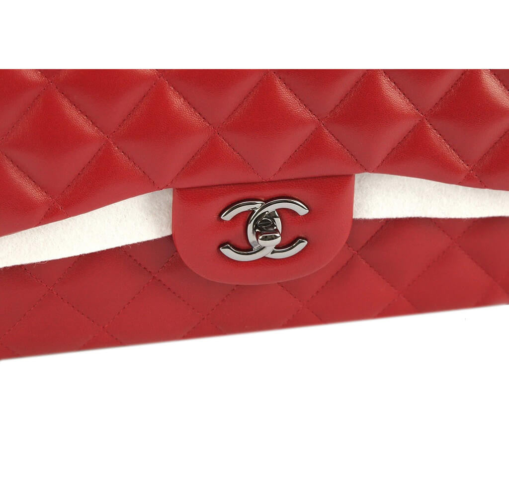 Authentic Chanel Jumbo Double Flap Bag in Red with Ruthenium Hardware - Luxury Handbag for Women, Perfect for Parties, Date Nights & Special Occasions