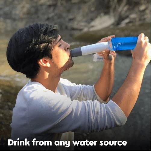 Portable Solar Water Purifier with High-Efficiency Pump - Clean Drinking Water for Camping, Hiking & Emergency Preparedness