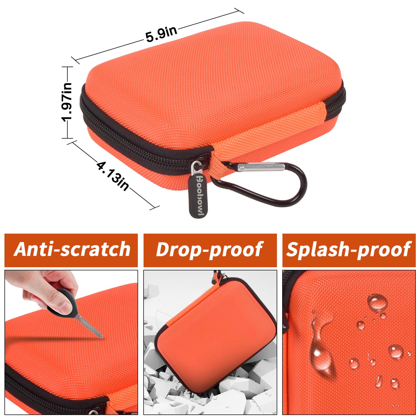 Solis 5G WiFi Hotspot Hard Case - Travel Storage for Hotel & Accessories (Orange)