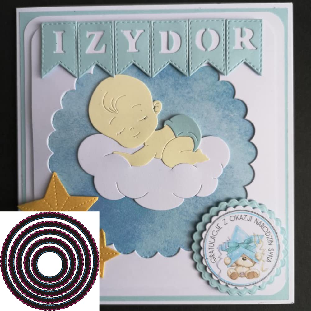 5-Piece 12cm Large Metal Cutting Dies for DIY Scrapbooking, Card Making & Crafting – Perfect for Business Cards, Invitations & Paper Decorations