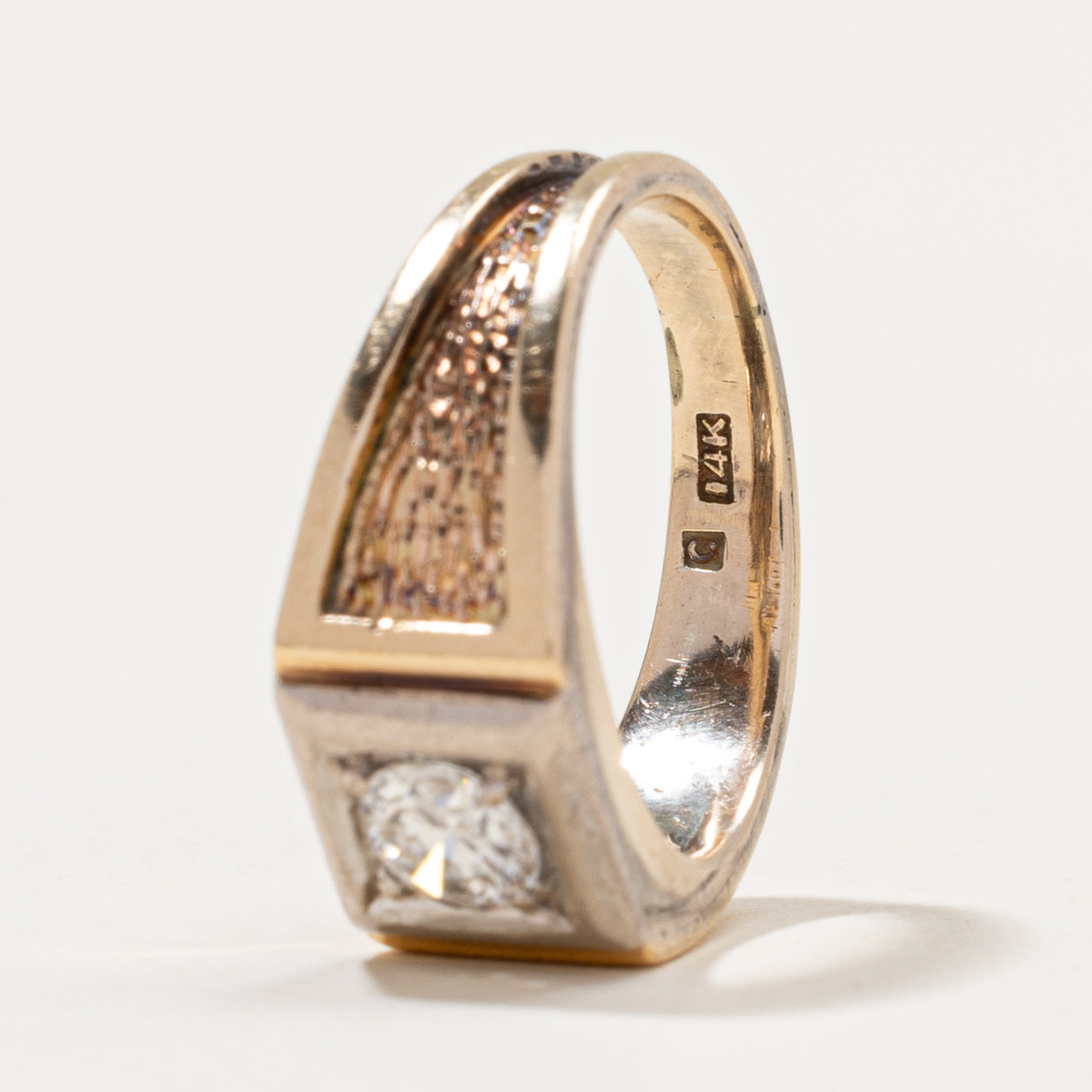 0.50ct Solitaire Diamond Textured Ring - Size 5.75 | Elegant Engagement & Wedding Band for Women | Perfect for Proposals, Anniversaries & Special Occasions