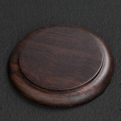 Premium Peach Blossom Ebony Wood Coaster Set - Natural Wood Drink Coasters for Coffee, Wine & Cocktails - Elegant Home Bar & Dining Table Decor