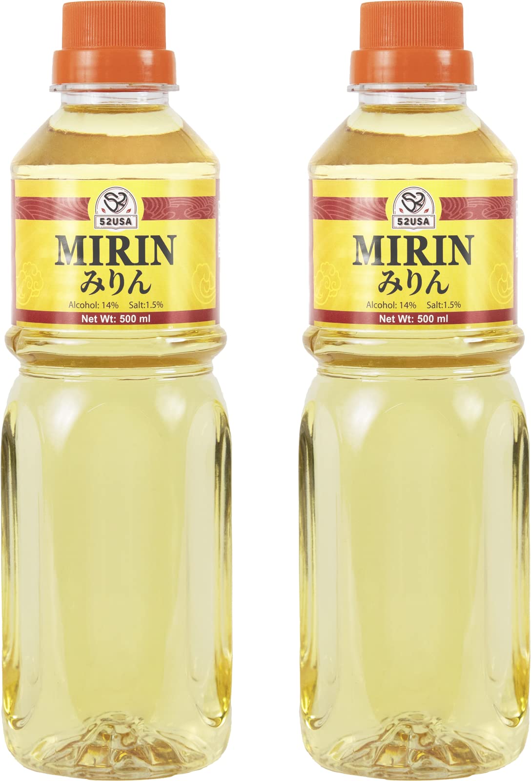 52USA Mirin Cooking Wine 16.9 FL OZ (Pack of 2) - Premium Red Rice Seasoning for Homemade Sauces, Marinades, Glazes | Perfect for Sushi Rice, Ramen Noodles & Asian Cuisine | Ideal for Stir-Fry, Salad Dressings & Japanese Dishes