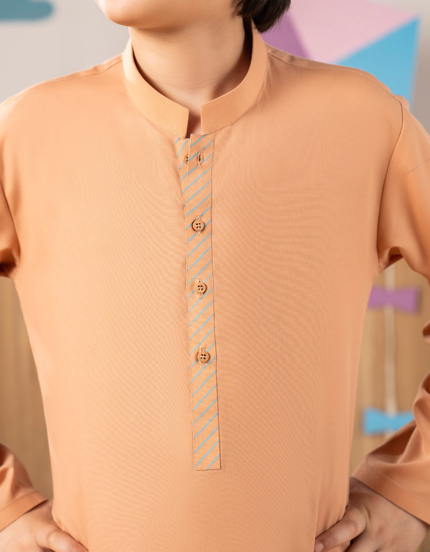 Stylish Blended Orange Kurta Trouser by J. Junaid Jamshed - Perfect for Casual Wear, Festivals & Special Occasions