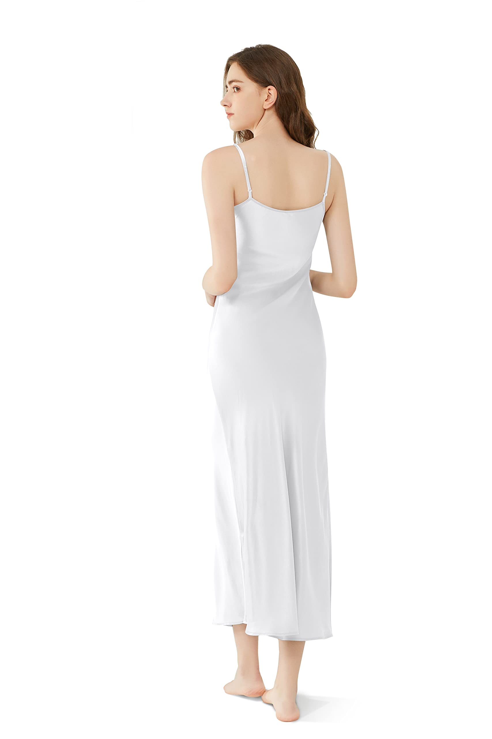 Orose Premium Low Cut Back Long Silk Nightgown for Women - Elegant Sleepwear & Loungewear for Comfortable Nights & Relaxing Evenings