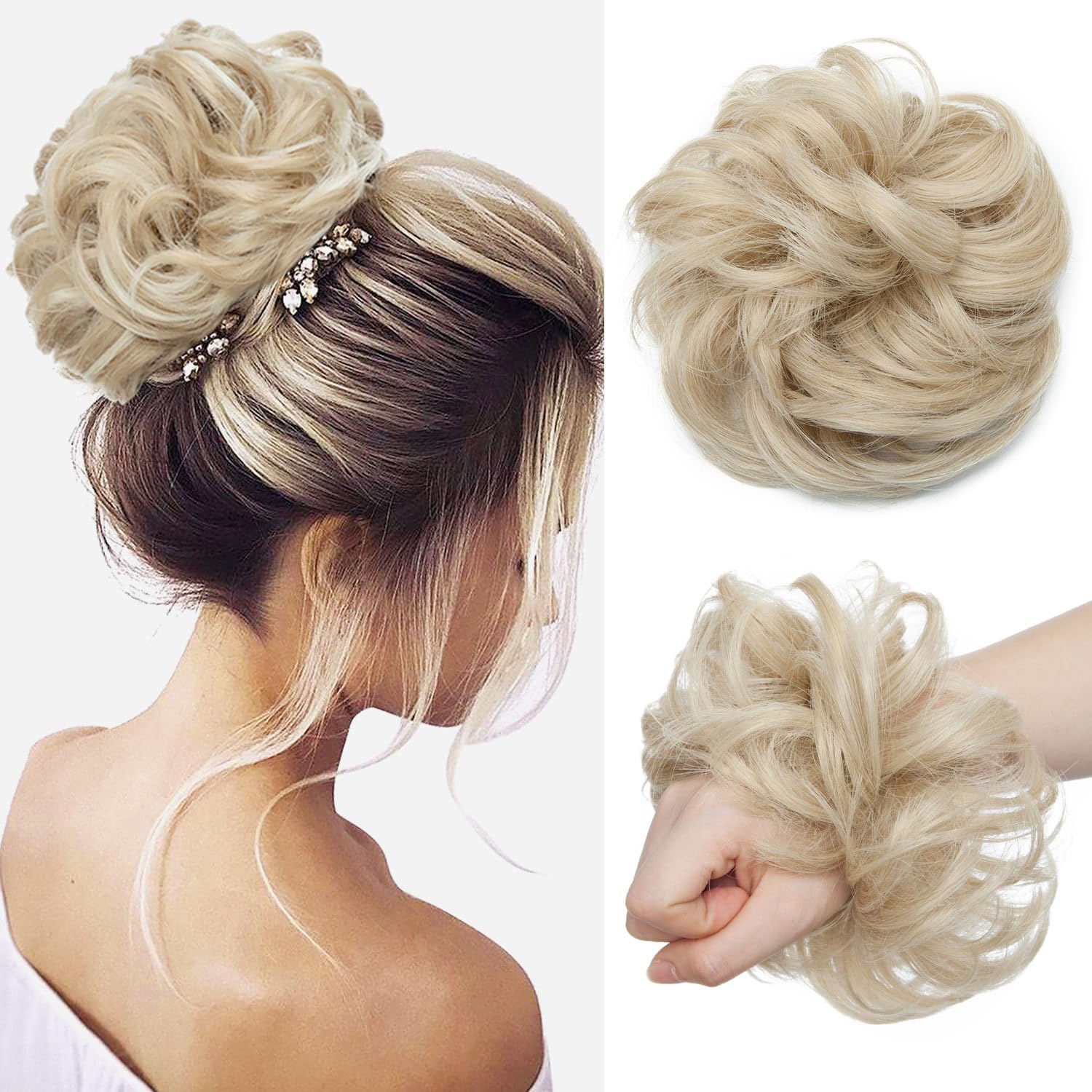 Messy Bun Hair Piece for Women - Synthetic Hair Extensions for Quick & Easy Updos - Perfect for Weddings, Parties & Everyday Styling