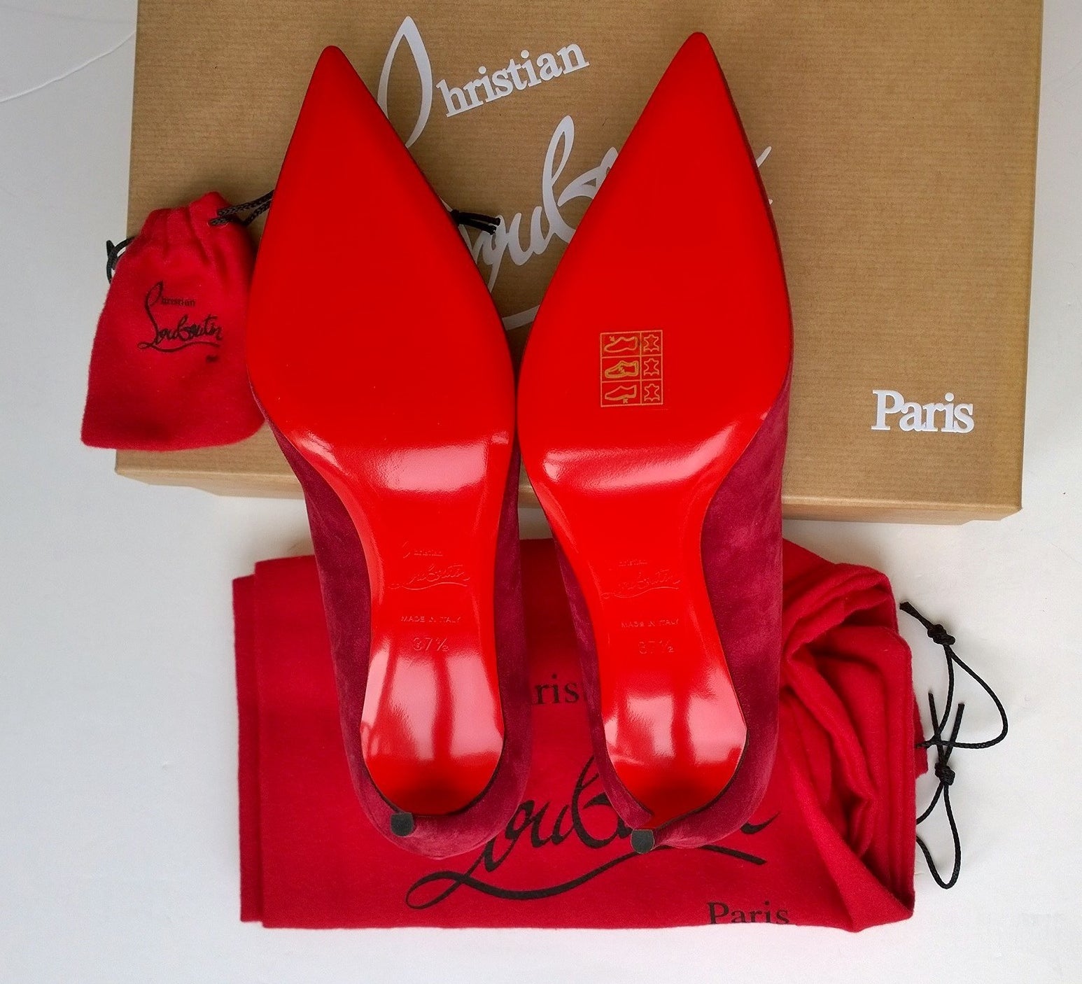 Christian Louboutin Kate 85mm Crimson Suede Pumps - Dark Red Opera Pointed Toe High Heels for Women | Perfect for Evening Parties, Weddings & Special Occasions