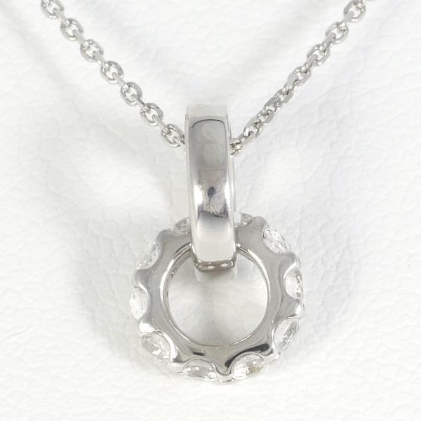 4℃ K10 White Gold Plated Necklace with Synthetic Stone - Elegant Jewelry for Women, Perfect for Parties, Weddings & Gifts