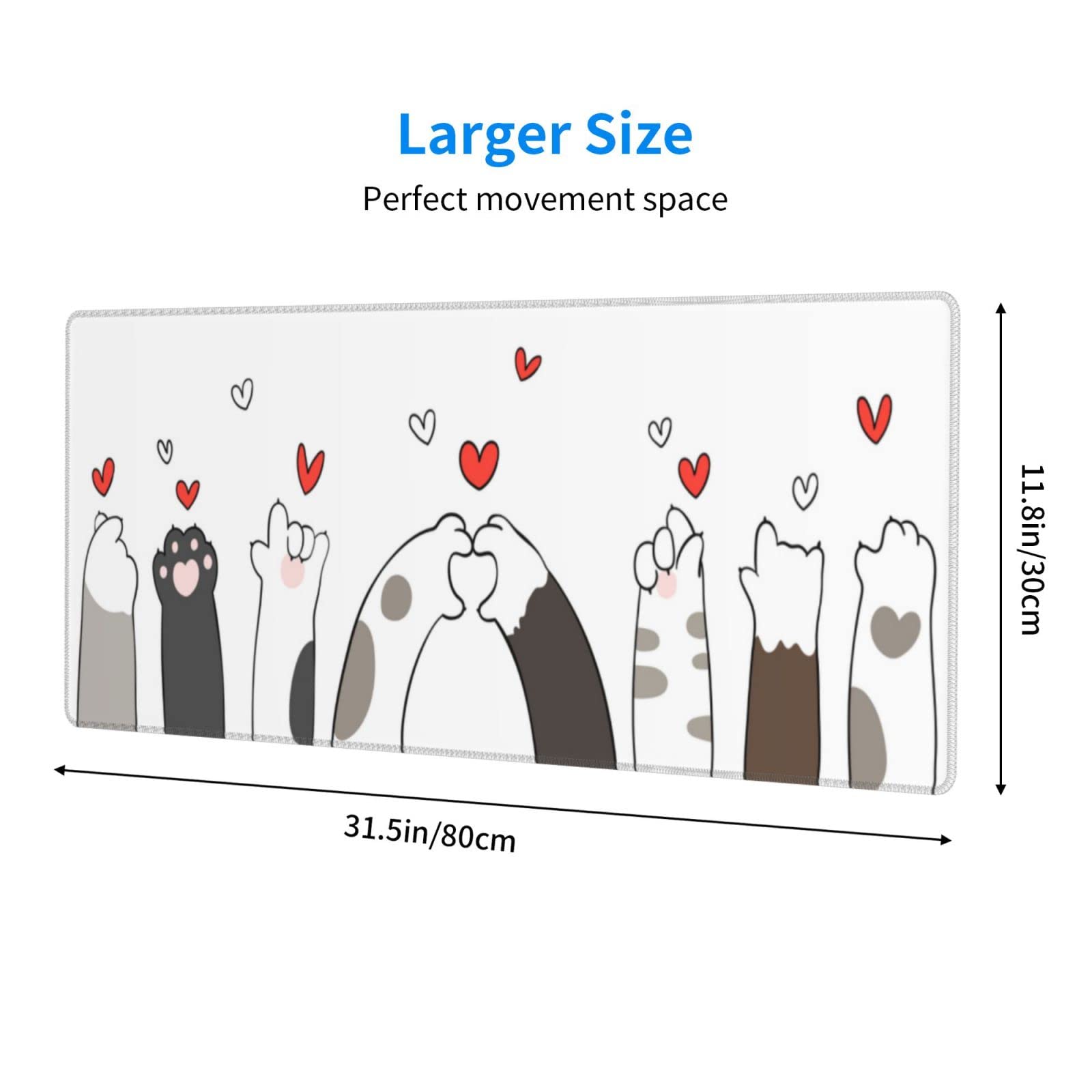 Cute Cat Paw Gaming Mouse Pad - Extra Large 31.5