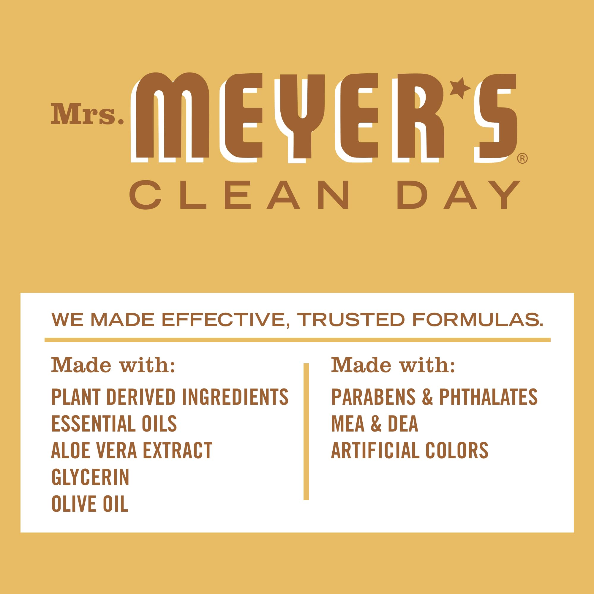 Mrs. Meyer's Clean Day Liquid Hand Soap - Cruelty Free, Biodegradable Hand Wash with Essential Oils, Honeycomb Scent (12.5 oz) - Gentle for Daily Use at Home, Kitchen, Bathroom & Office