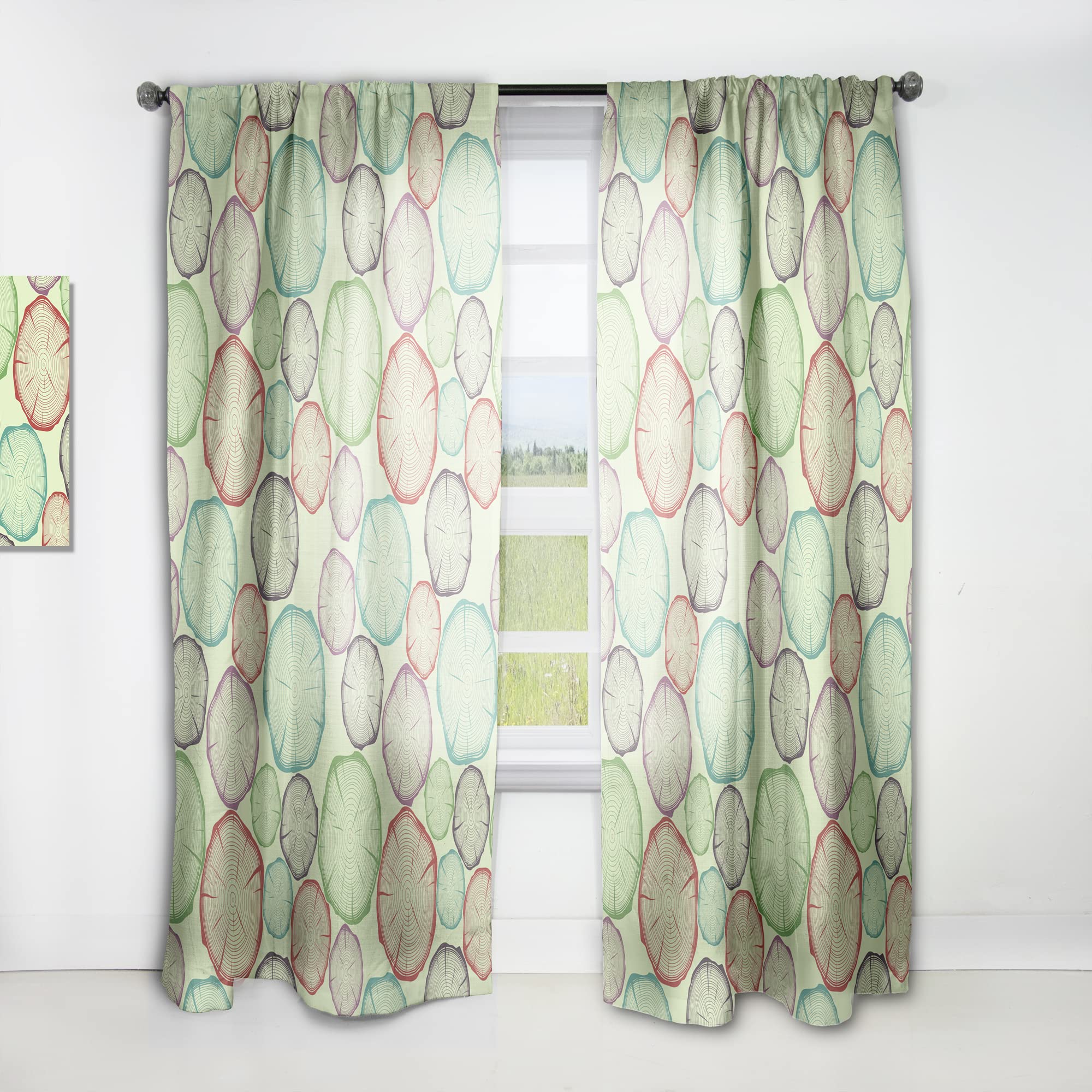 DesignQ Thermal Insulated Tree Rings Pattern Curtains - Single Panel 52x120 Inches - Blackout Drapes for Bedroom & Living Room - Perfect for Privacy, Light Control & Energy Efficiency