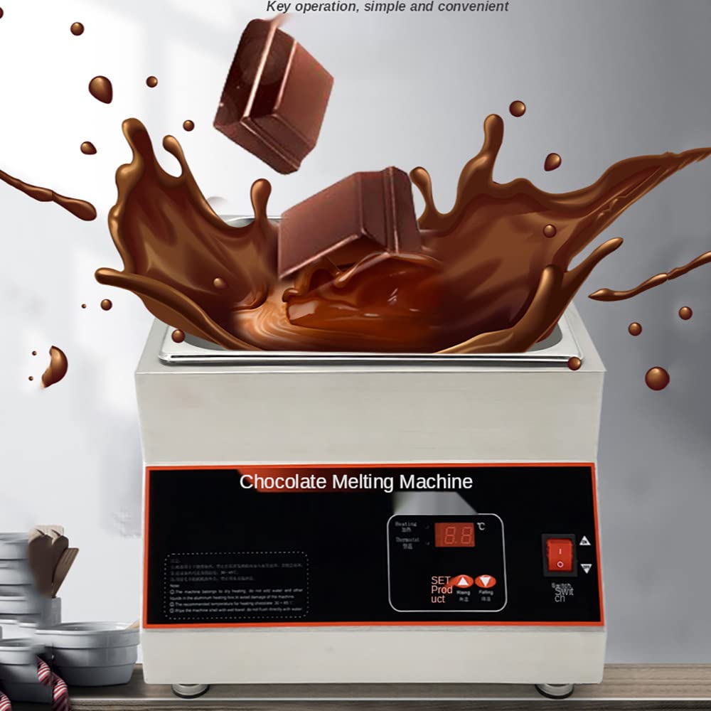 Professional 500W Digital Electric Chocolate Melting Pot - 20 Lbs Stainless Steel Chocolate Tempering Machine with Dry Burn Protection | Commercial Chocolate Warmer & Fondue Maker for Bakeries, Candy Shops & Home Use | Perfect for Chocolate Dipping, Candy Making & Dessert Preparation