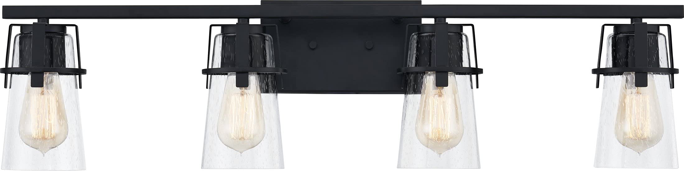 Quoizel KNX8632MBK Knox 4-Light Vanity Fixture - 400W Matte Black Bathroom Lighting for Modern Home Decor