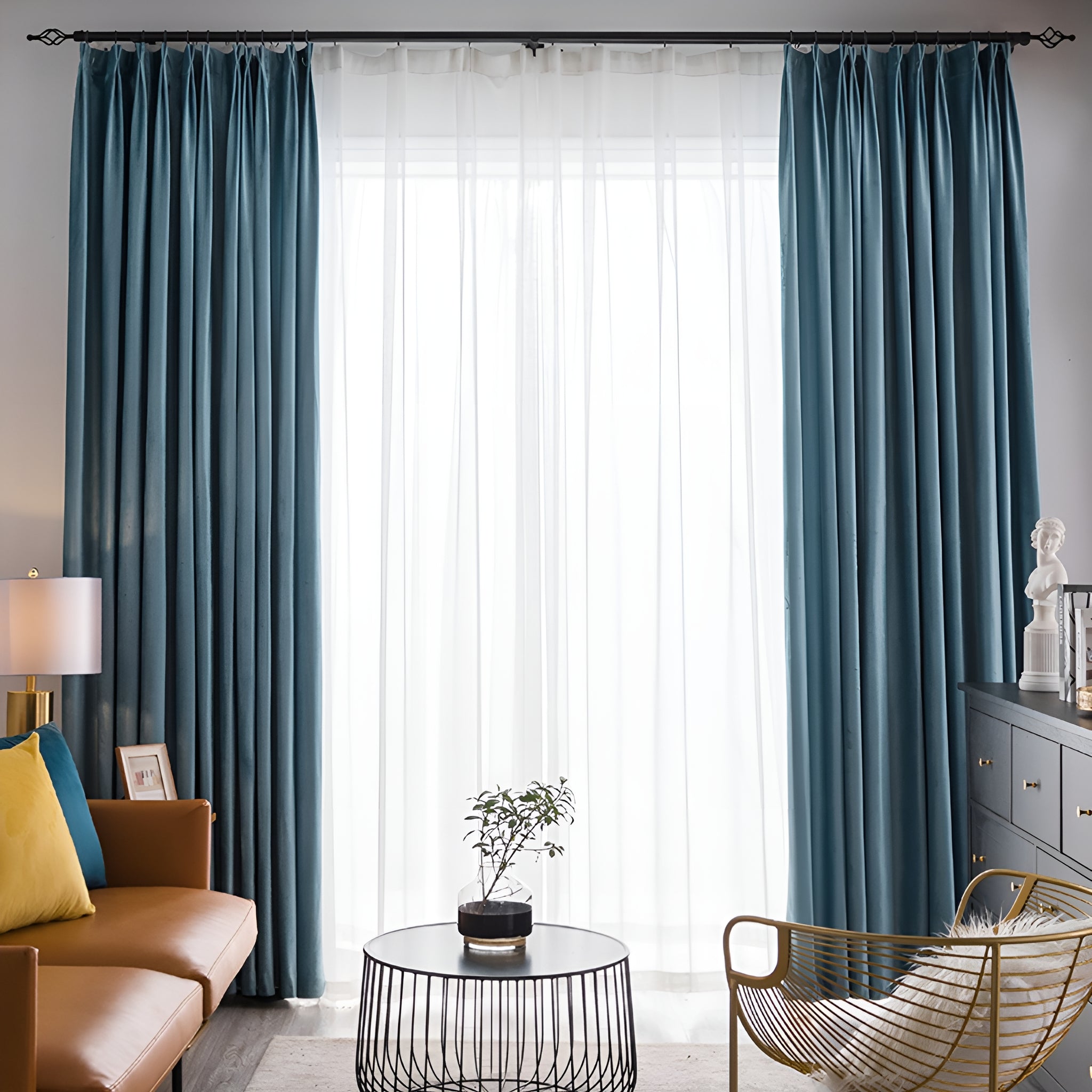 Blackout Curtains for Bedroom - Blakely Velvet Room Darkening Custom Drapes, Thermal Insulated & Noise Reducing Window Treatments for Home, Office, Nursery (100% Light Blocking) - Perfect for Shift Workers & Light Sleepers