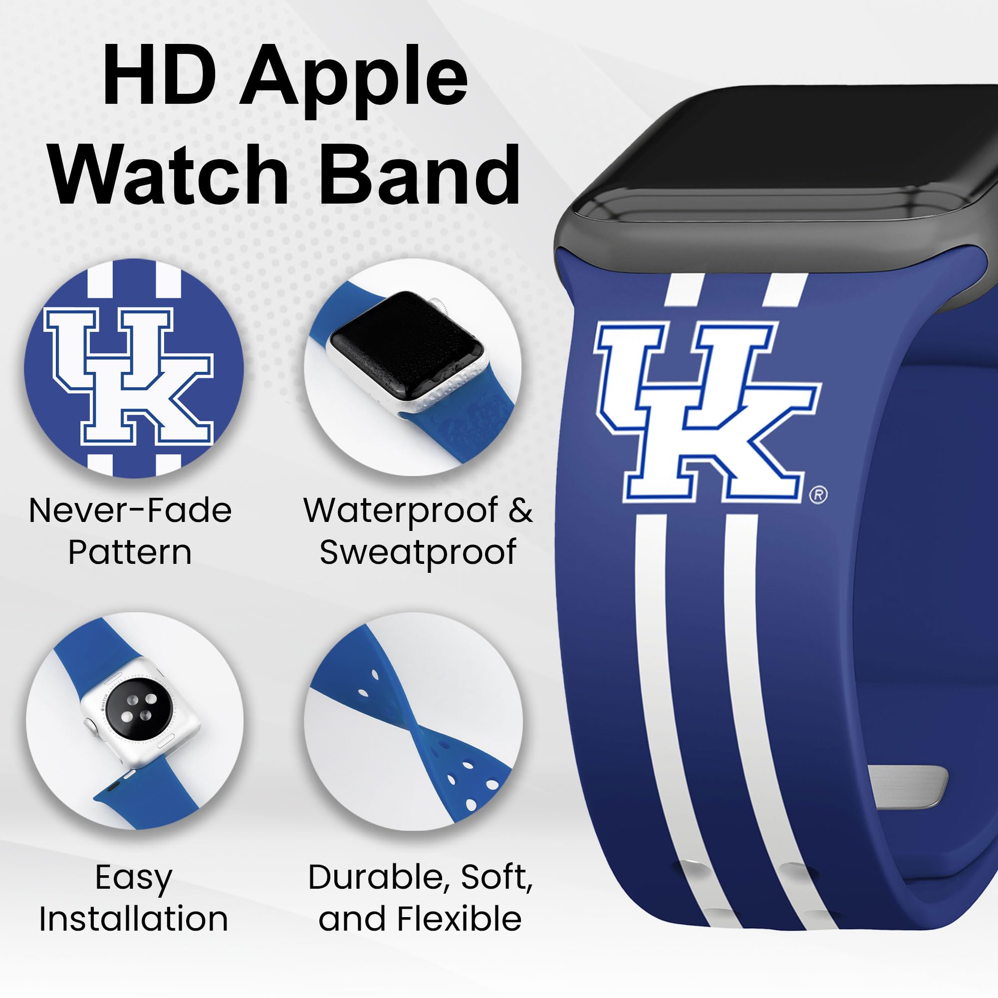 Affinity Bands Kentucky Wildcats HD Apple Watch Band - Compatible with All Apple Watch Models - Perfect for Wildcats Fans, Sports Enthusiasts & Game Day Accessories