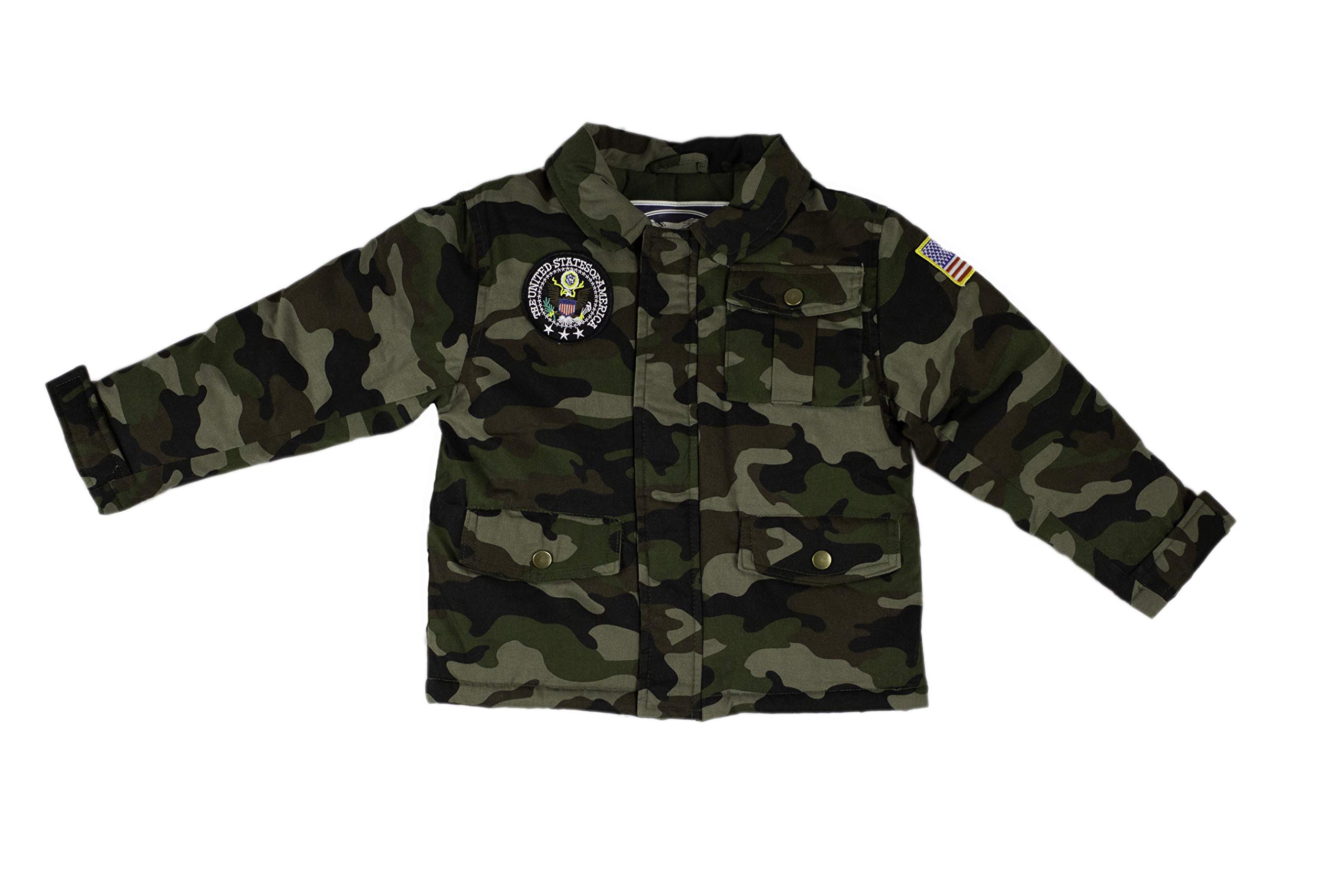 Kids Camouflage Jacket - Medium Weight with 2 Custom Patches | Water-Resistant Outdoor Jacket for Boys & Girls | Perfect for Hunting, Hiking & Camping Adventures