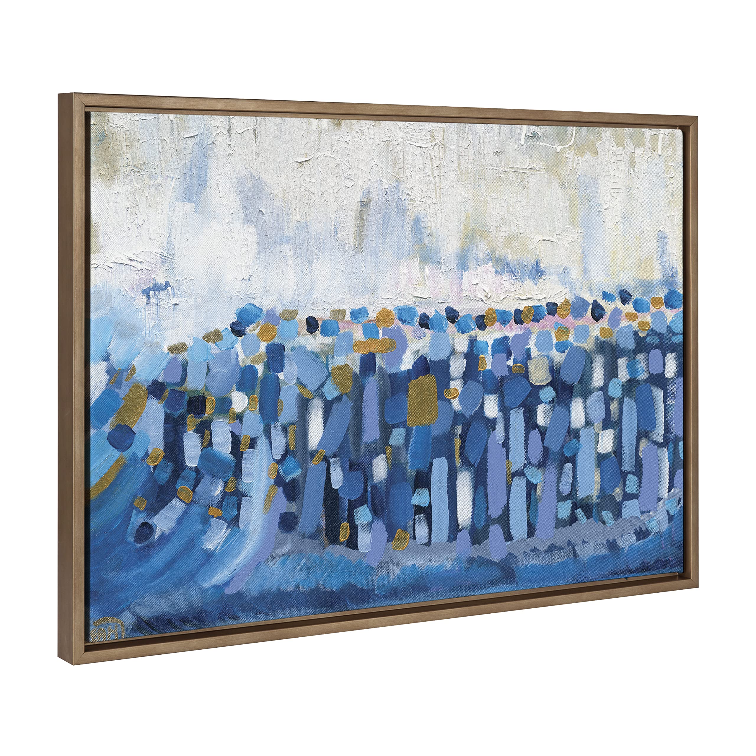 Kate & Laurel Sylvie Queen Elizabeth II Framed Canvas Wall Art by Leah Nadeau - 23x33 Inches Gold Modern Abstract Print for Living Room, Bedroom & Office Decor