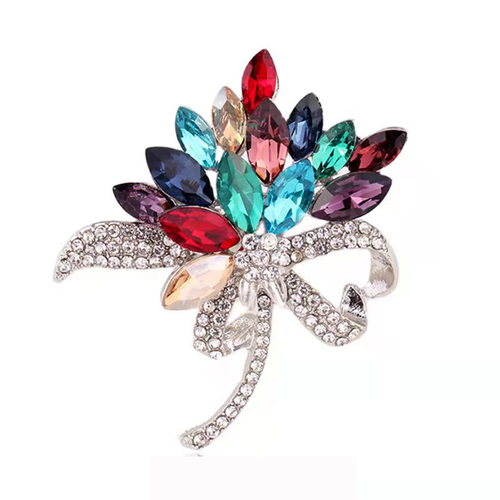 Elegant Floral Brooch for Women - Crystal Rhinestone Corsage Pin for Wedding, Bouquet & Special Occasions | YEFUNLIY Fashion Jewelry Accessory