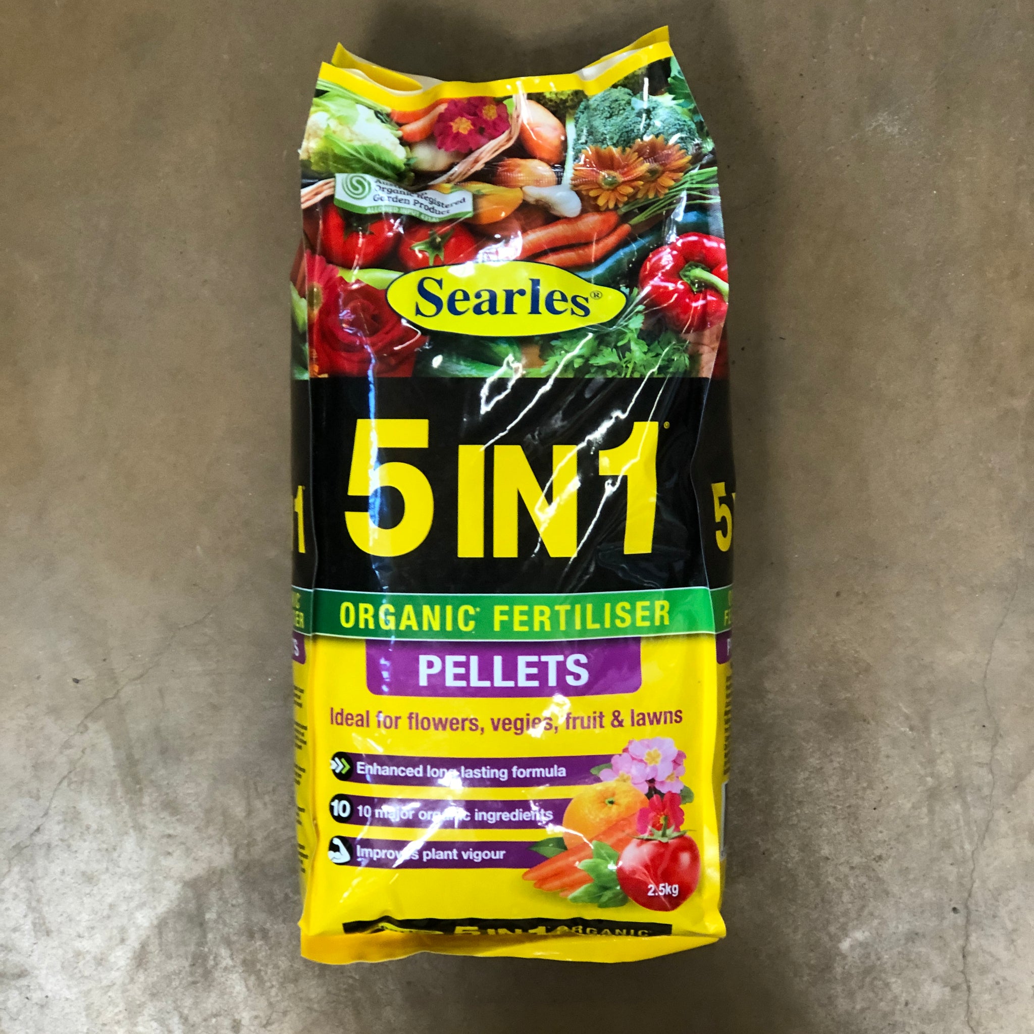 5 in 1 Organic Fertilizer Pellets for Plants - All-Natural Nutrient Boost for Flowers, Vegetables & Lawns - Slow Release Plant Food for Indoor & Outdoor Gardening