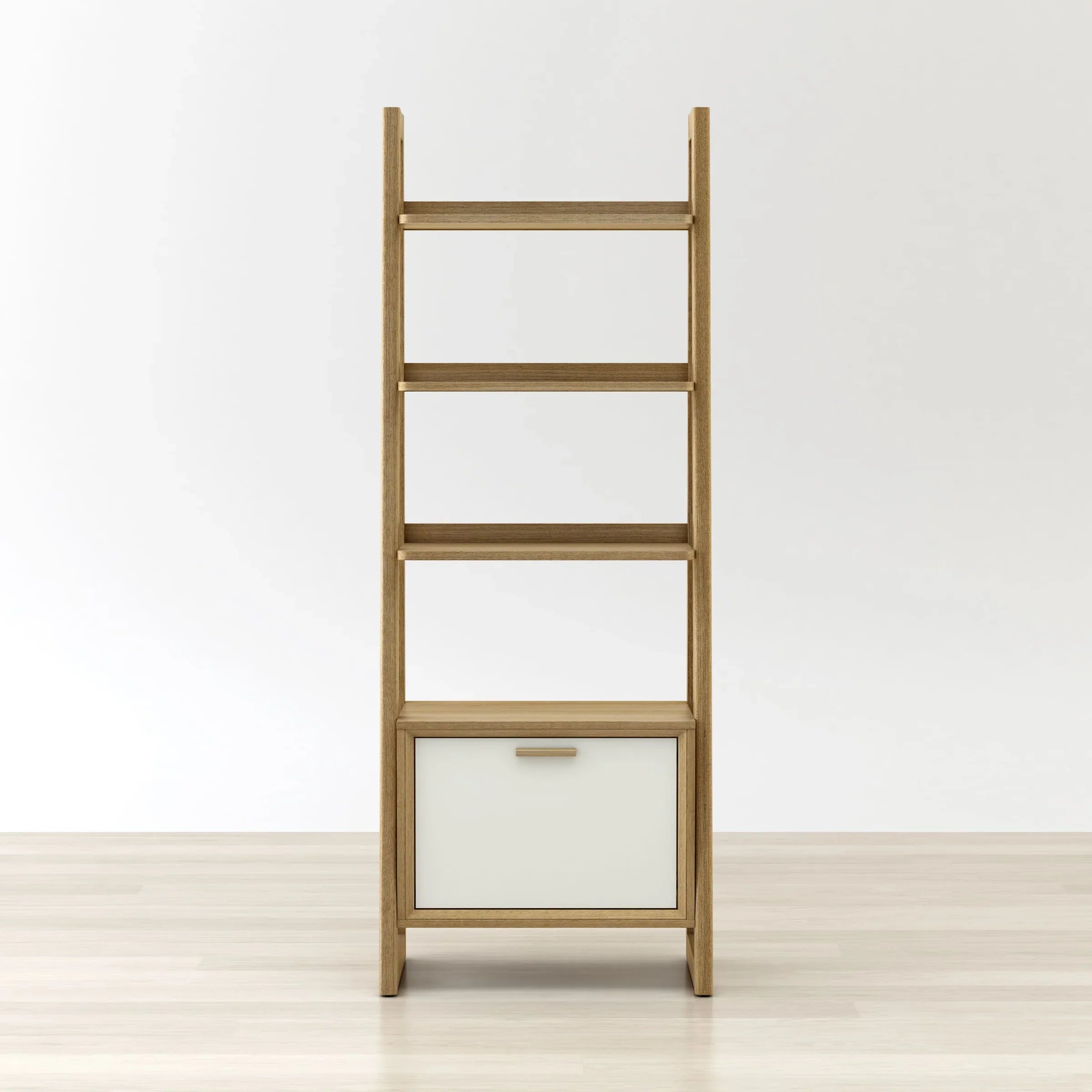 Anderson Teak Kathy Ladder Shelf Bookcase - Solid Wood Storage Organizer for Living Room, Bedroom & Office | Modern Display Shelf for Books, Plants & Decor (Model LSK 026)