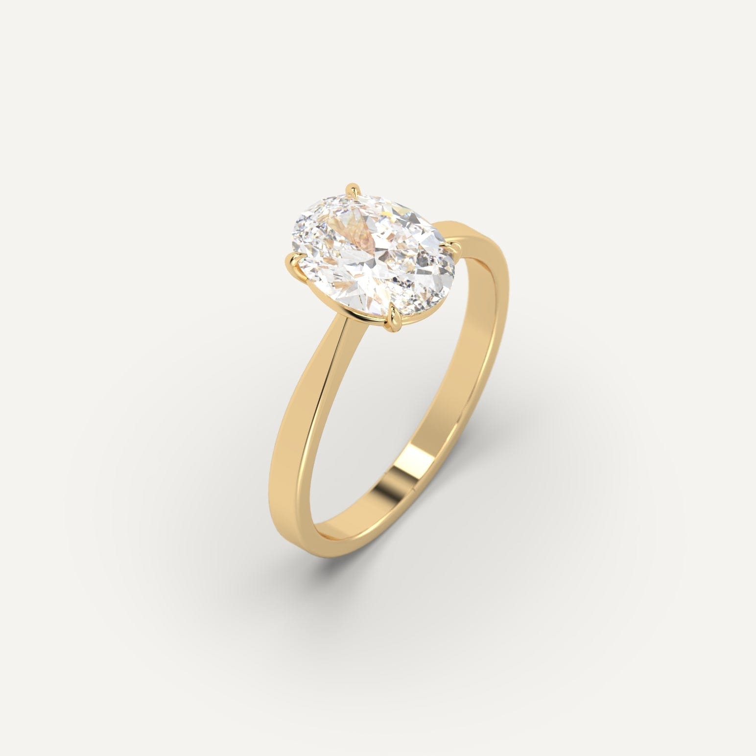 2 Carat Oval Cut Diamond Engagement Ring for Women - 14K White Gold Wedding Band, Anniversary Gift, Proposal Jewelry for Her