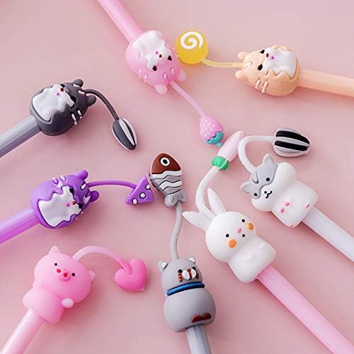 Colorful Cartoon Animal Gel Pens Set - 0.38mm Fine Point Ballpoint Ink Pens for School & Office (8 Pack) - Cute Cat, Rabbit & Pig Designs - Perfect for Note Taking, Journaling & Kids Gifts