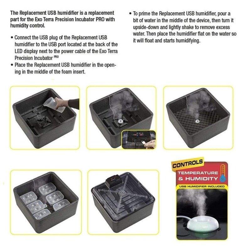Exo Terra Precision Reptile Egg Incubator Pro - Digital Thermostat for Hatching Turtle, Snake & Lizard Eggs - Perfect for Reptile Breeders & Pet Owners
