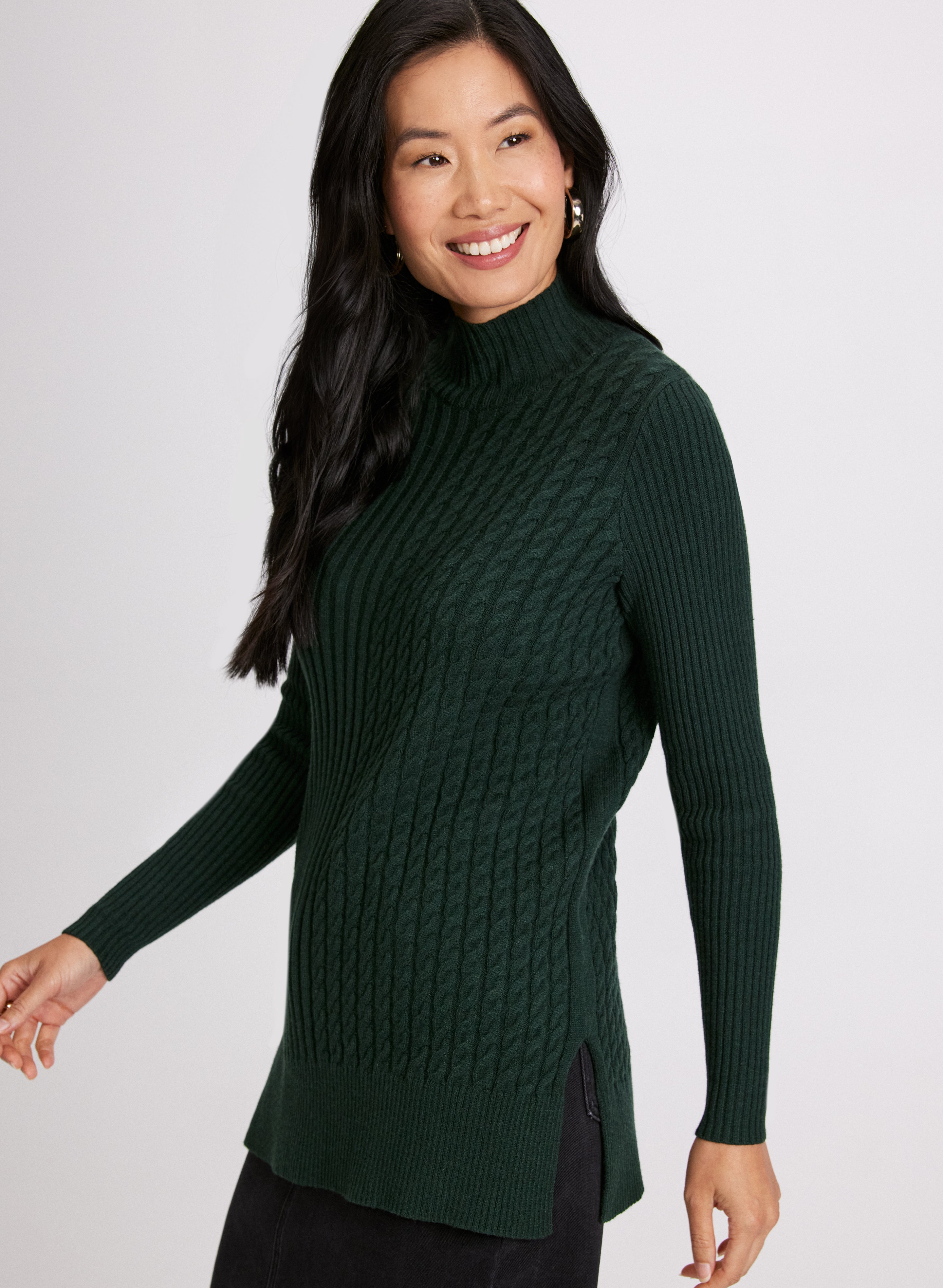 Soft Cable & Rib Knit Sweater for Women - Cozy Winter Pullover | Perfect for Casual Outfits, Office Wear & Holiday Gatherings