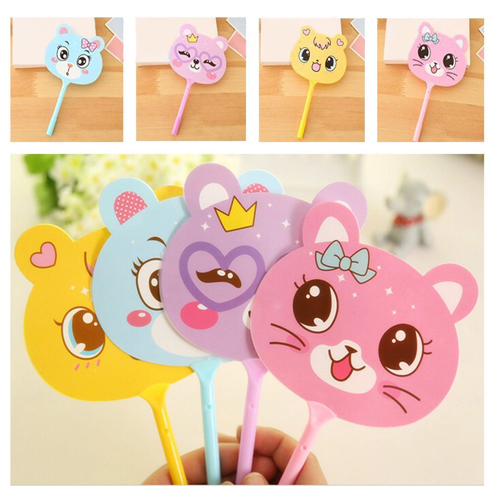 Cute Cartoon Animal Hand Fan Gel Pen Set - 6PCS Creative Ballpoint Pens for Office, School & Art Supplies | Perfect for Note Taking, Journaling & Gift Giving