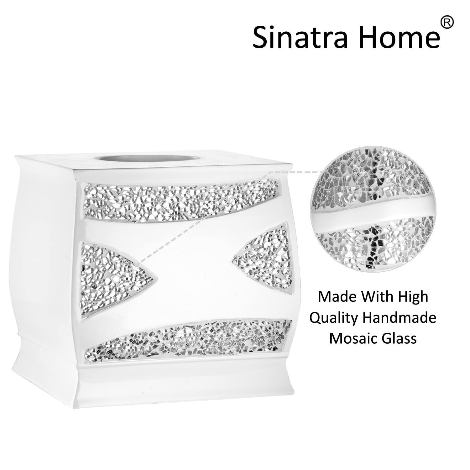 Premium White Bath Tissue Box Holder - Elegant and Durable Bathroom Organizer for Home & Office Decor | Perfect for Bathrooms, Guest Rooms, and Vanities