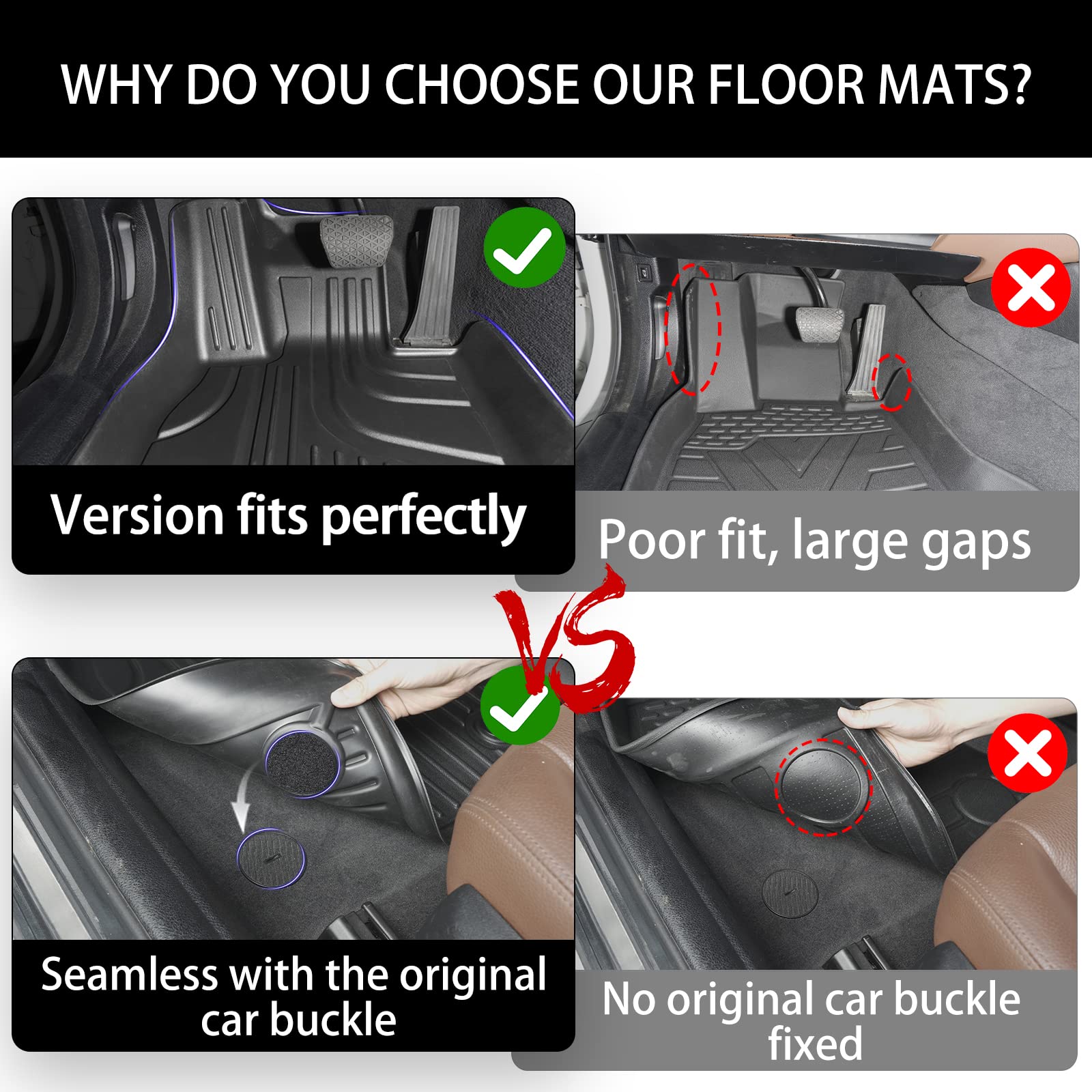 AOMSAZTO Custom Fit TPE All-Weather Floor Mats for Jeep Compass 2017-2024 | Durable Non-Slip Car Floor Liners for 1st & 2nd Row | Perfect for Off-Roading, Camping & Daily Commute (Black)